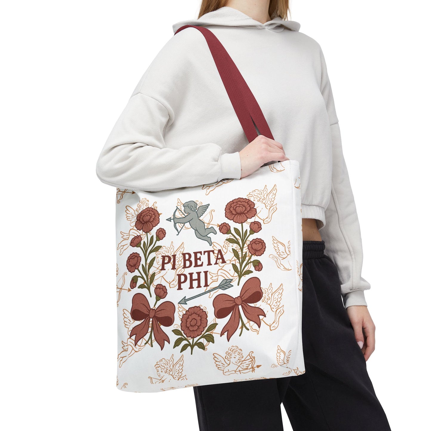 Floral Pi Phi Sorority Tote Bag