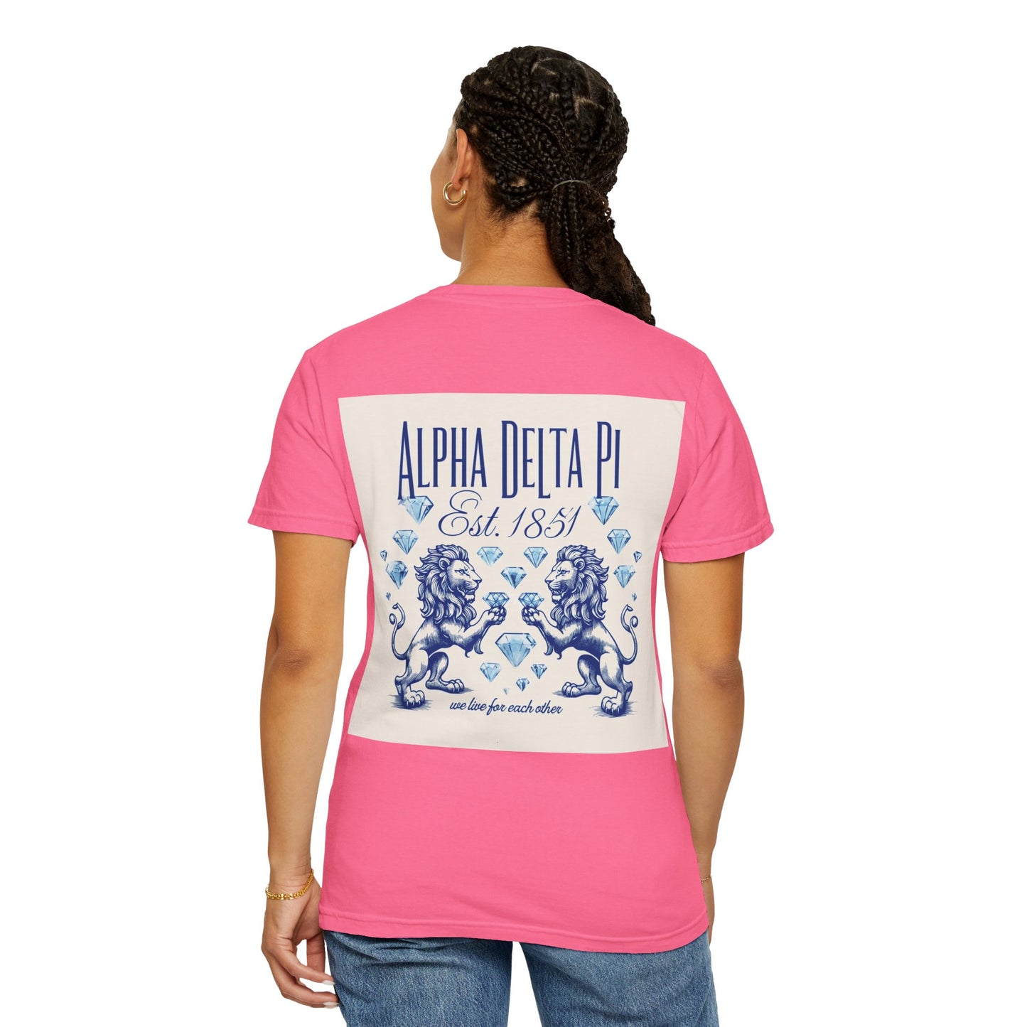 Alpha Delta Pi T-Shirt, Sorority Shirt, College Apparel, Greek Life Gift, Unisex Garment-Dyed Tee