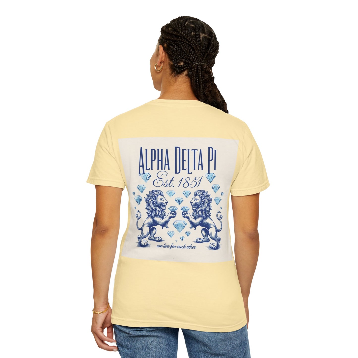 Alpha Delta Pi T-Shirt, Sorority Shirt, College Apparel, Greek Life Gift, Unisex Garment-Dyed Tee