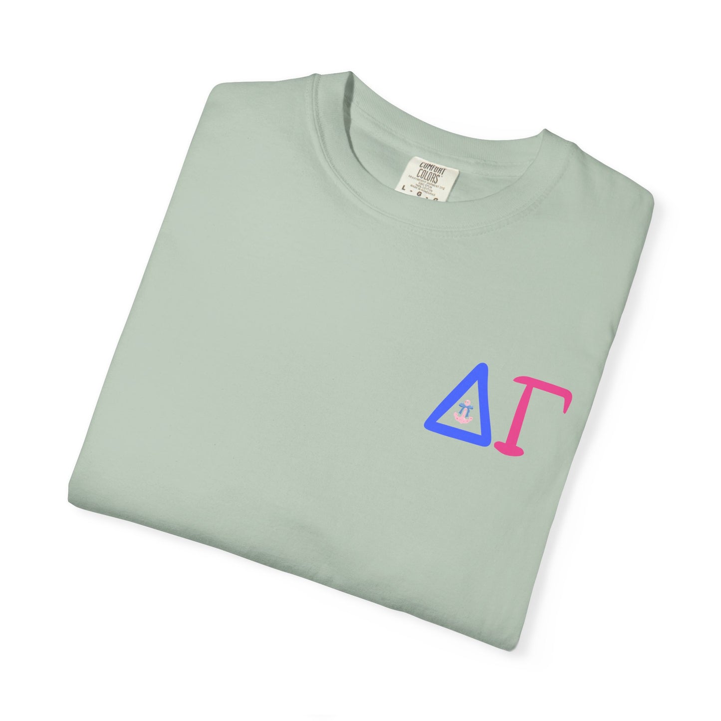 Delta Gamma Unisex Garment-Dyed T-Shirt, Sorority Pride Shirt, Nautical Design Tee, Perfect for Recruitment and Celebrations, Gift Idea