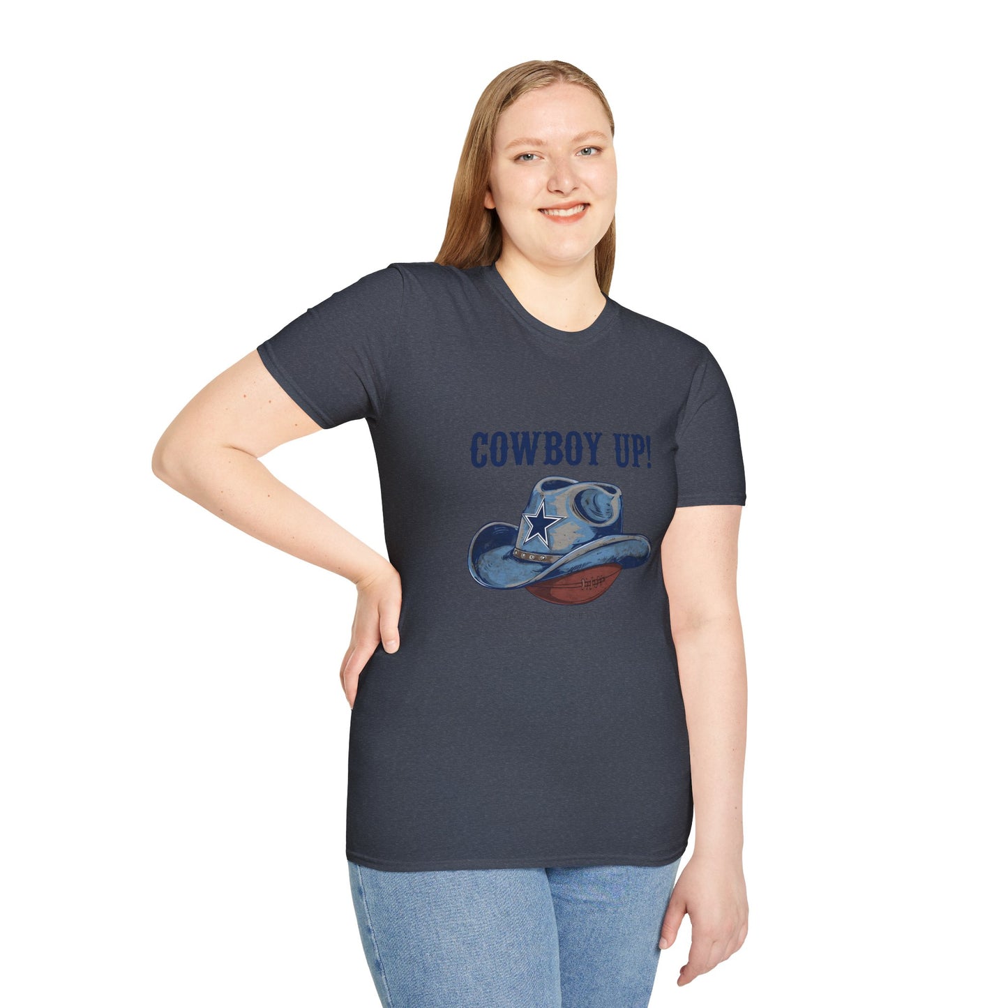 Cowboy Up! Unisex Softstyle T-Shirt - Casual Western Tee for Rodeos, Country Events, Fun Graphic Shirt, Everyday Wear