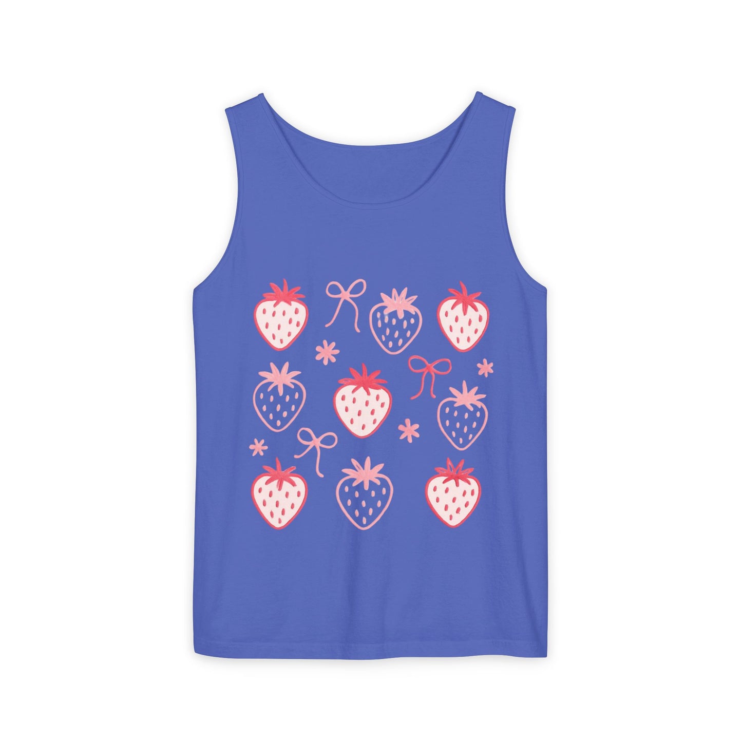 Strawberry Print Tank Top - Summer Vibes Beachwear