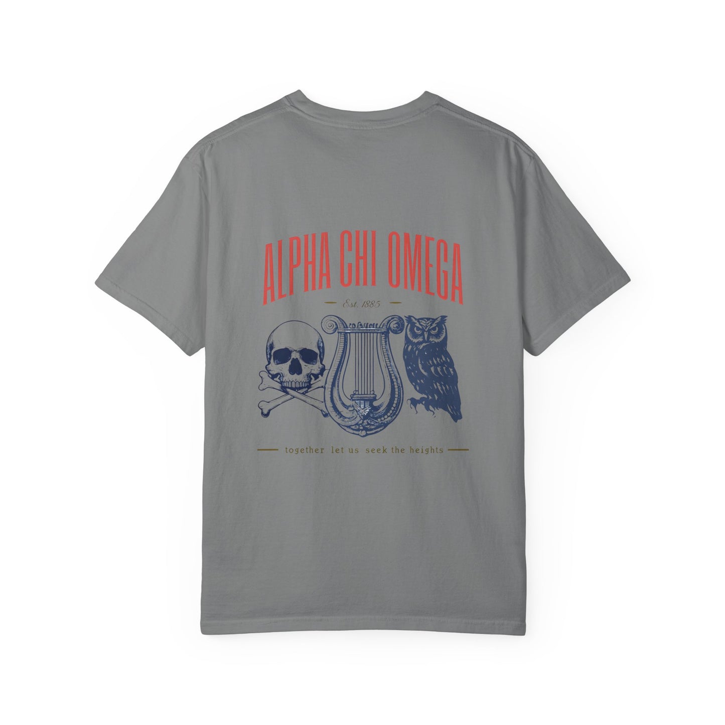 Alpha Chi Omega Garment-Dyed T-shirt, Unisex College Apparel, Sorority Shirt, Graduation Gift, Vintage Style Tee