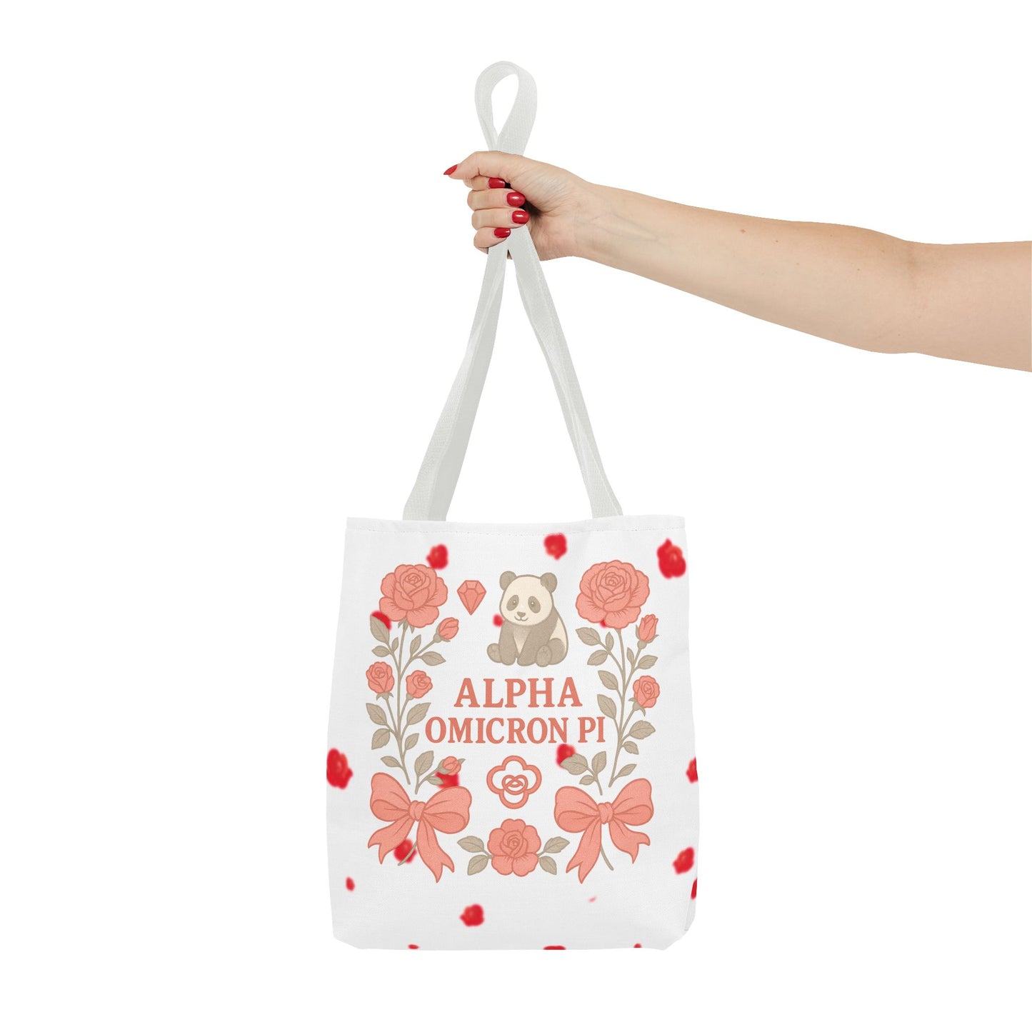 Floral Alpha Omicron Pi Tote Bag, Sorority Tote, Gift for Sisters, College Bag, Cute Everyday Tote