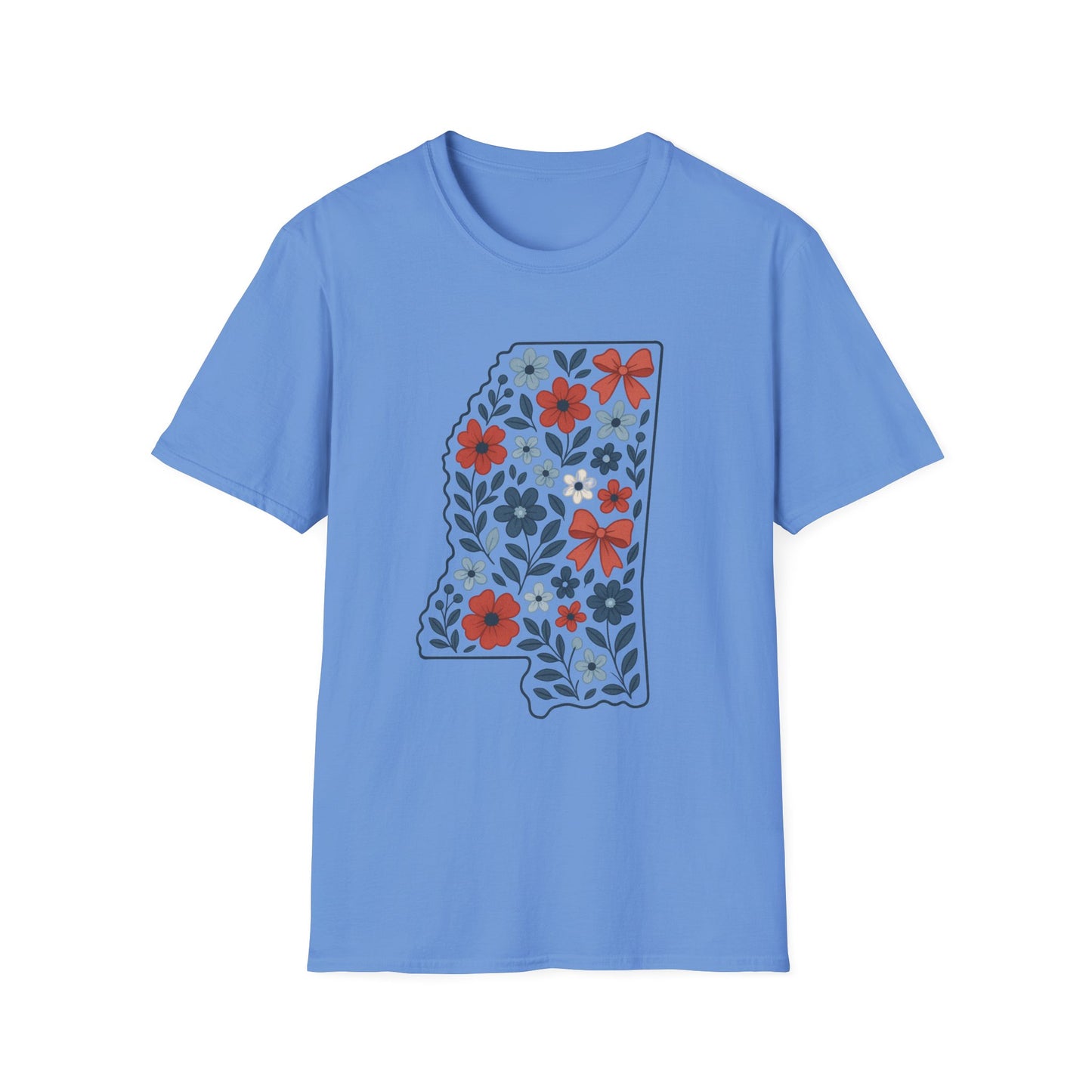 Mississippi Floral Unisex T-Shirt, Casual Tee, Gift for Her, Summer Apparel, Nature Lover Shirt, State Pride Clothing
