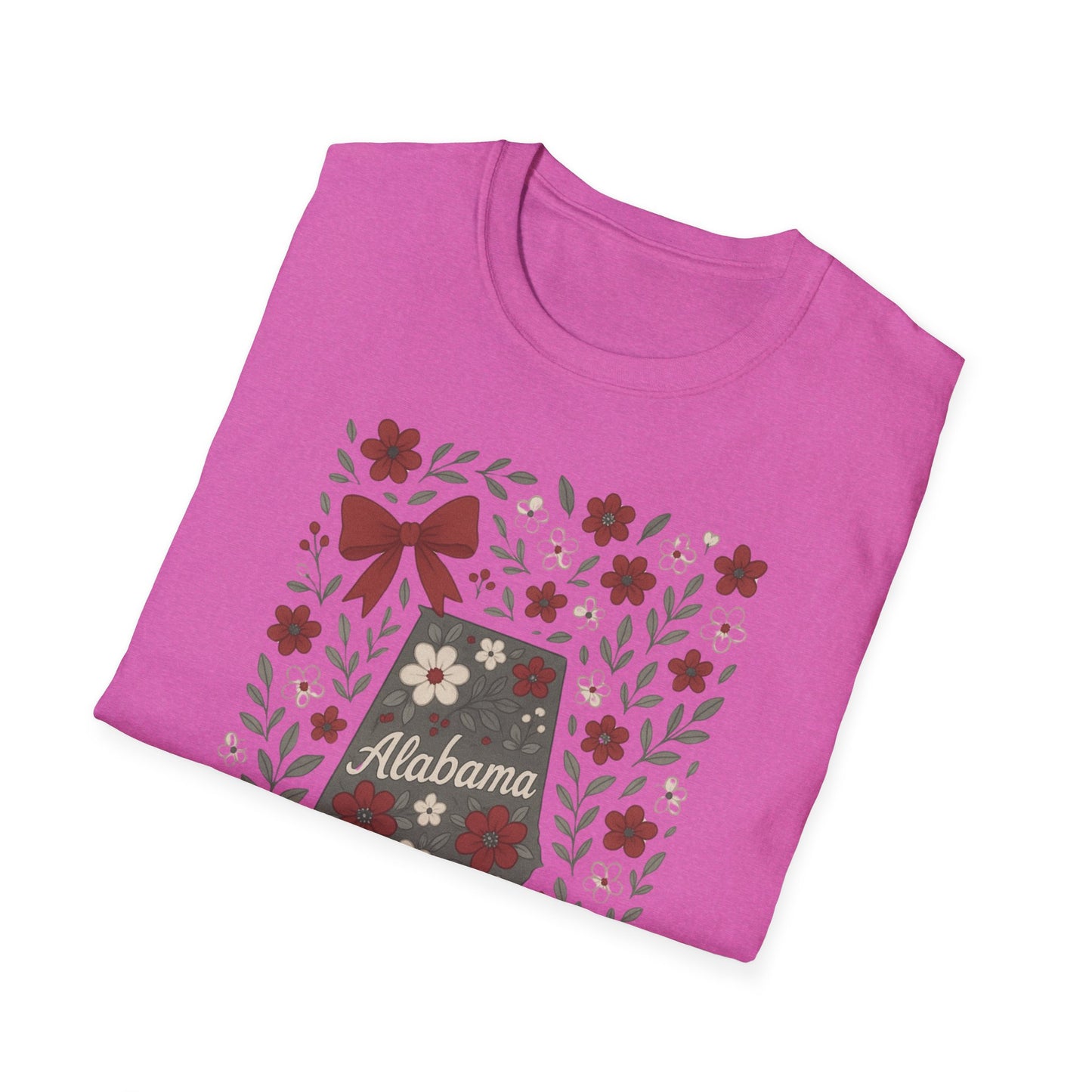 Alabama Floral Unisex T-Shirt, Southern Pride Shirt, Gift for Her, Travel Tee, Spring Apparel