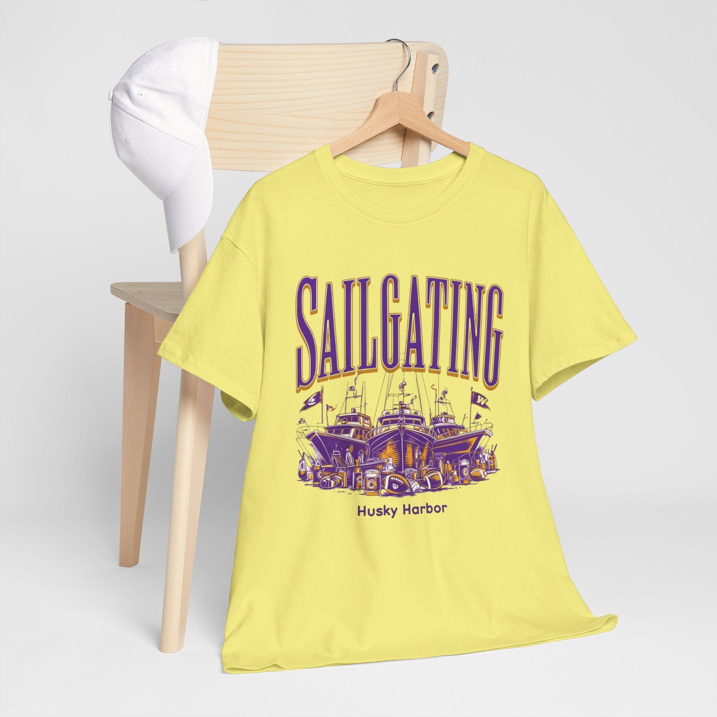 Sailgating Tee - Washington Huskies Unisex Heavy Cotton Shirt