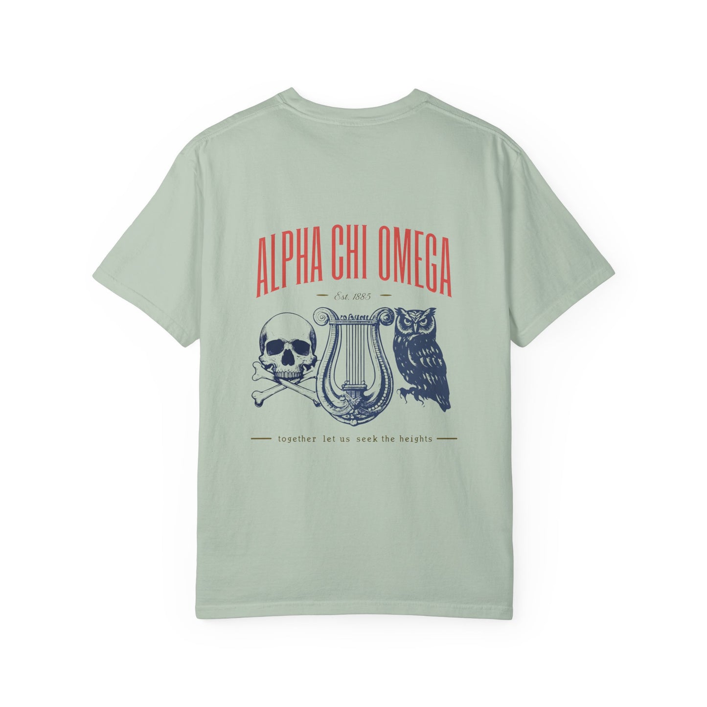 Alpha Chi Omega Garment-Dyed T-shirt, Unisex College Apparel, Sorority Shirt, Graduation Gift, Vintage Style Tee