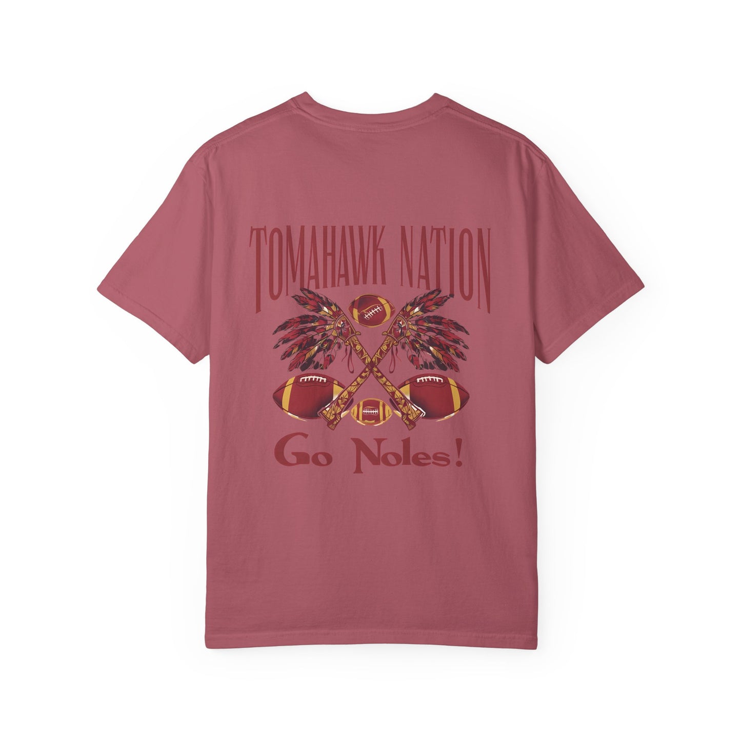 Tomahawk Nation T-Shirt, Unisex College Football Tees, Garment-Dyed Fan Apparel, Go Noles Spirit Wear, Game Day Outfit