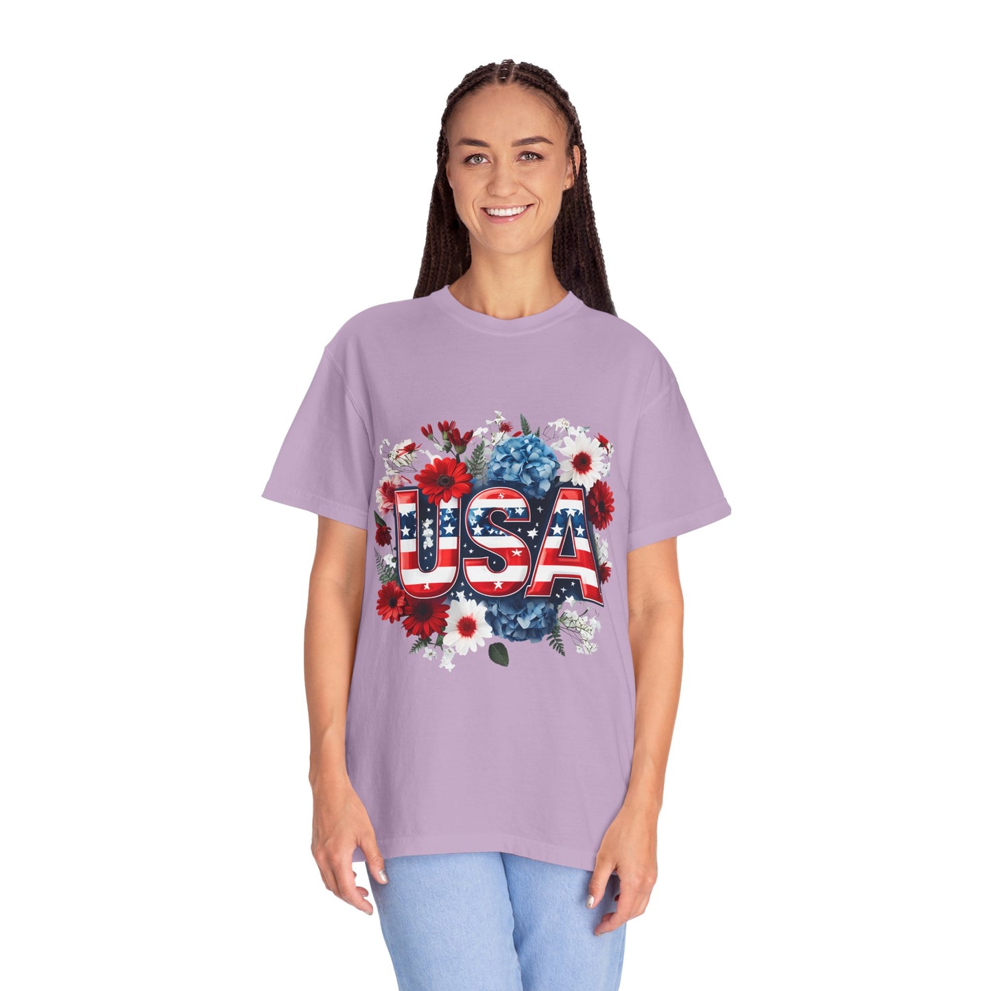 Patriotic Floral USA T-Shirt