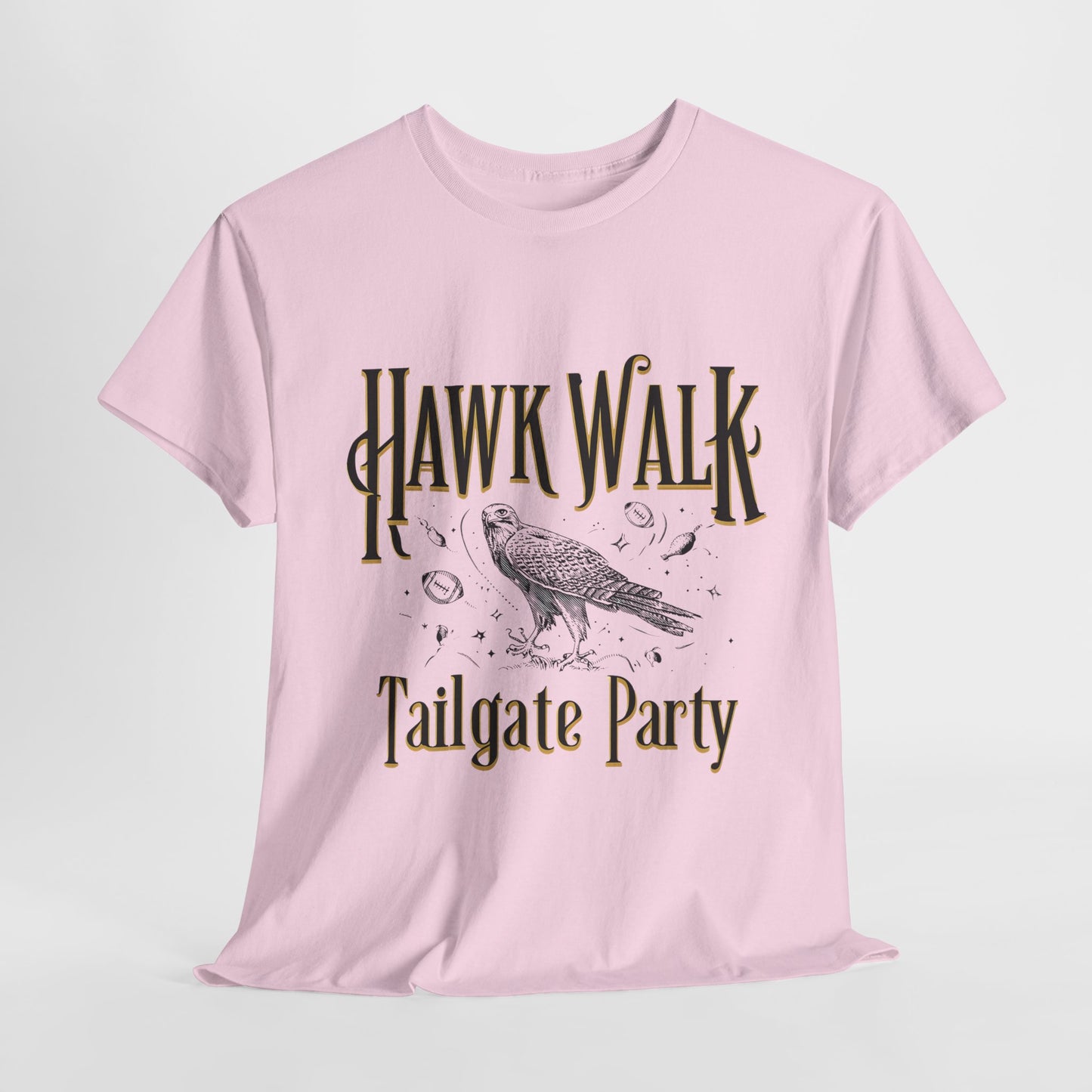 Hawk Walk Tailgate Tee, Unisex Cotton Shirt, Outdoor Event T-Shirt, Festival Wear, Bird Lover Gift, Sports Gathering Apparel