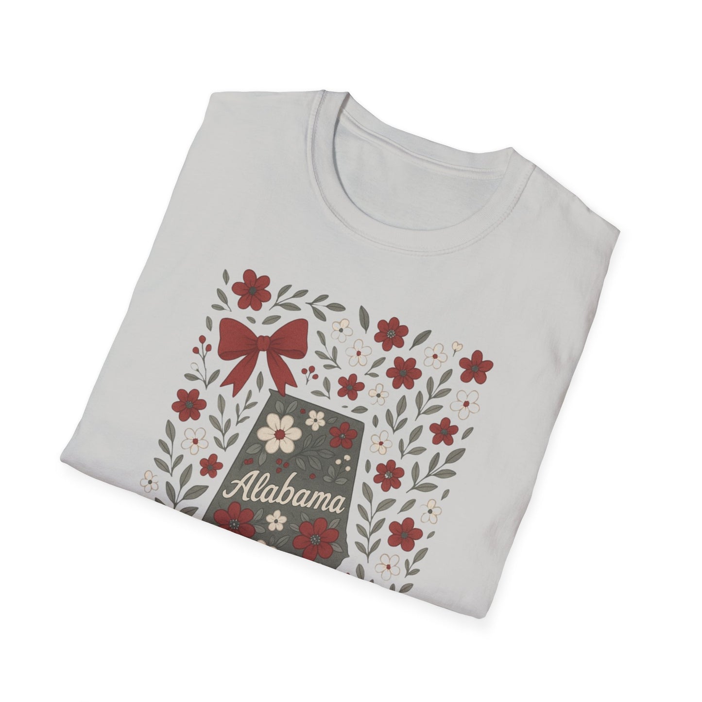 Alabama Floral Unisex T-Shirt, Southern Pride Shirt, Gift for Her, Travel Tee, Spring Apparel