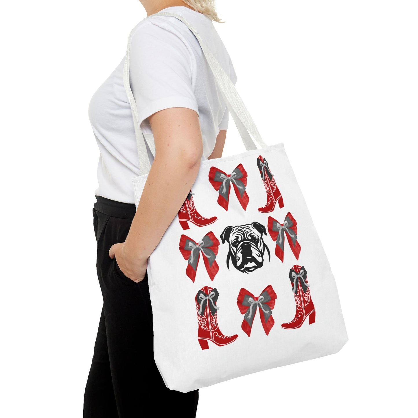 UGA Bulldogs Coquette Bow Tote Bag