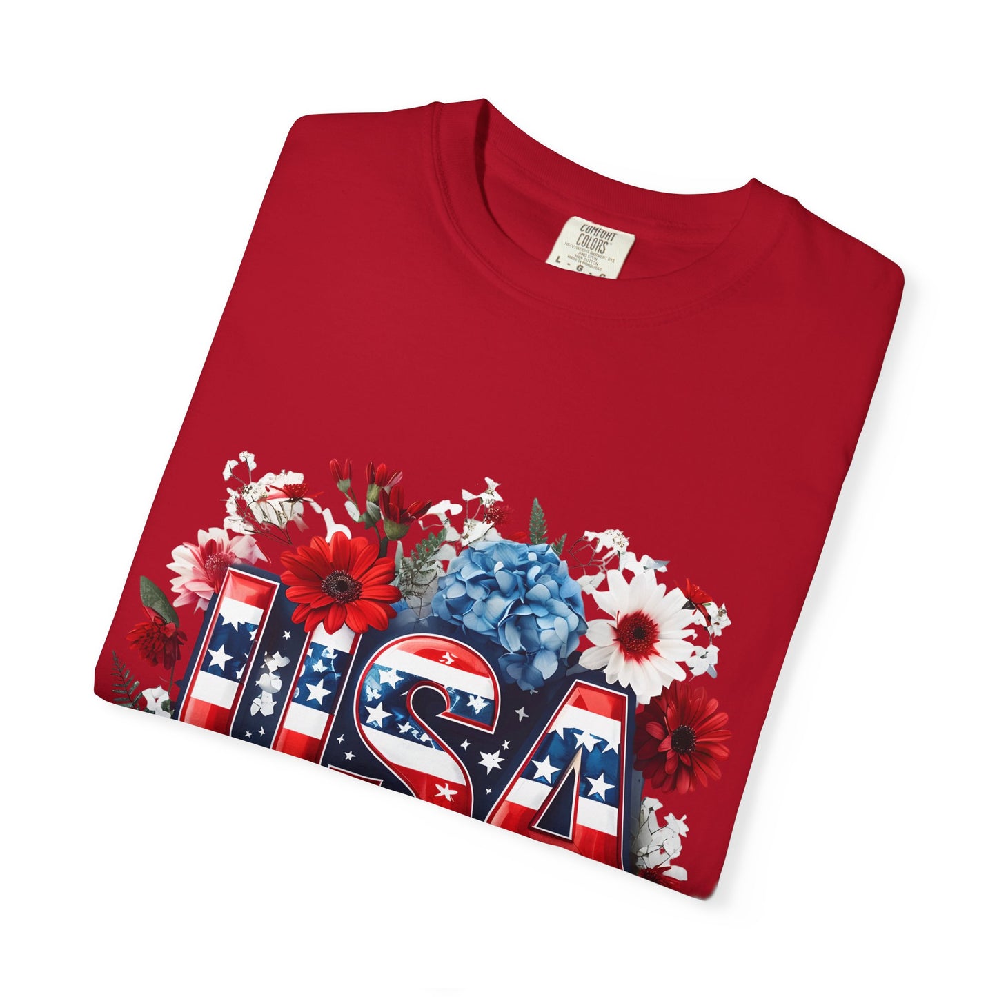 Patriotic Floral USA T-Shirt