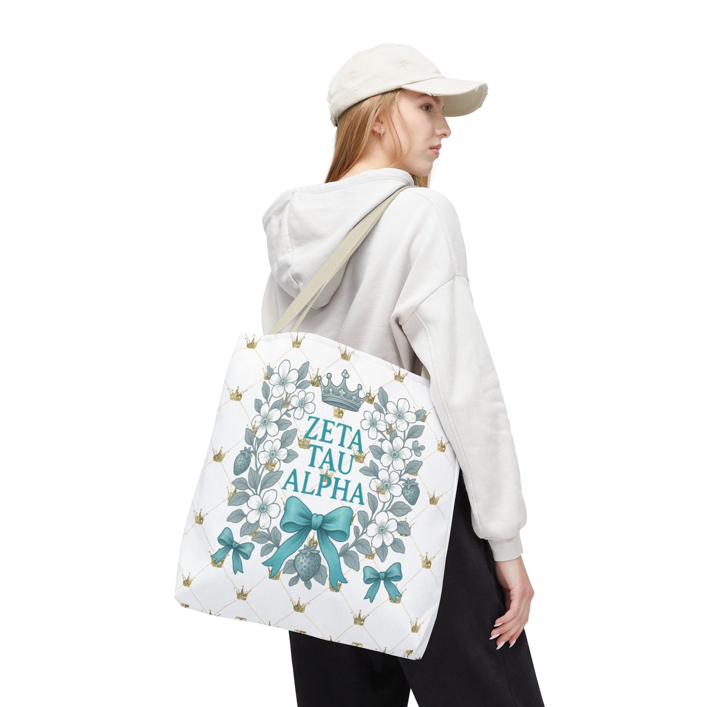 Zeta Tau Alpha Tote Bag | Sorority Bags, Floral Design, Gift for Sisters, Campus Essentials, Personalized Tote