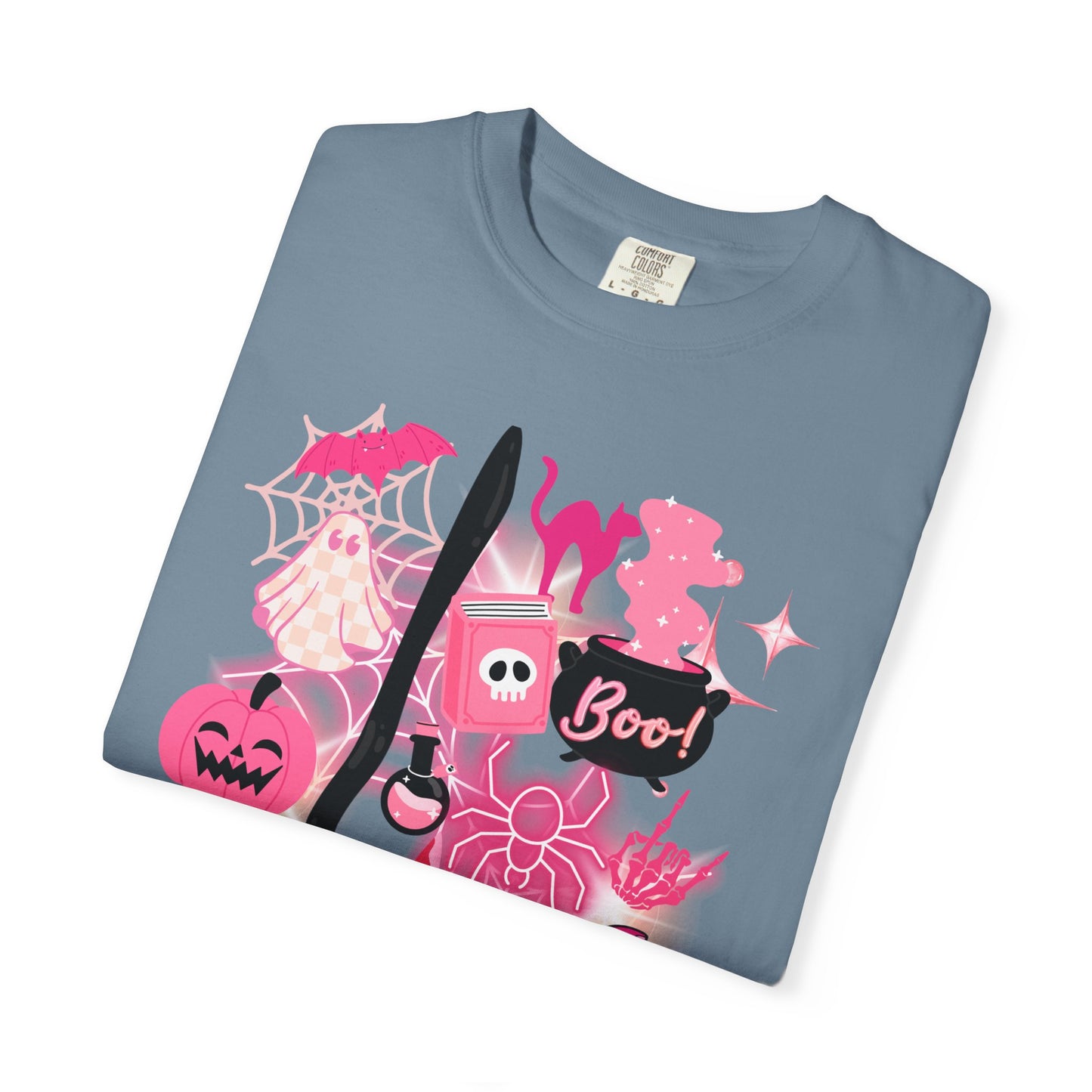 Pink Halloween-Themed Unisex T-shirt, Spooky Shirt, Ghostly Apparel, Boo T-shirt, Fall Fashion, Halloween Costume Top