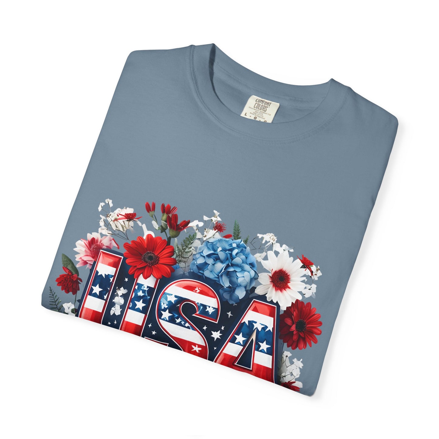 Patriotic Floral USA T-Shirt