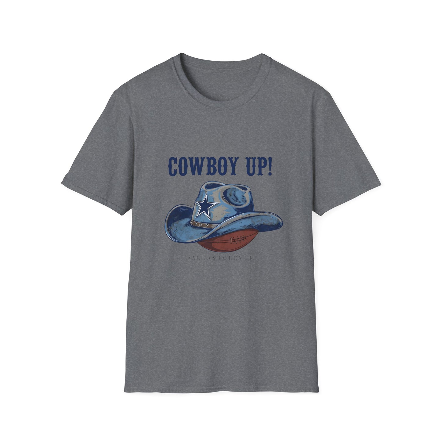 Cowboy Up! Unisex Softstyle T-Shirt - Casual Western Tee for Rodeos, Country Events, Fun Graphic Shirt, Everyday Wear