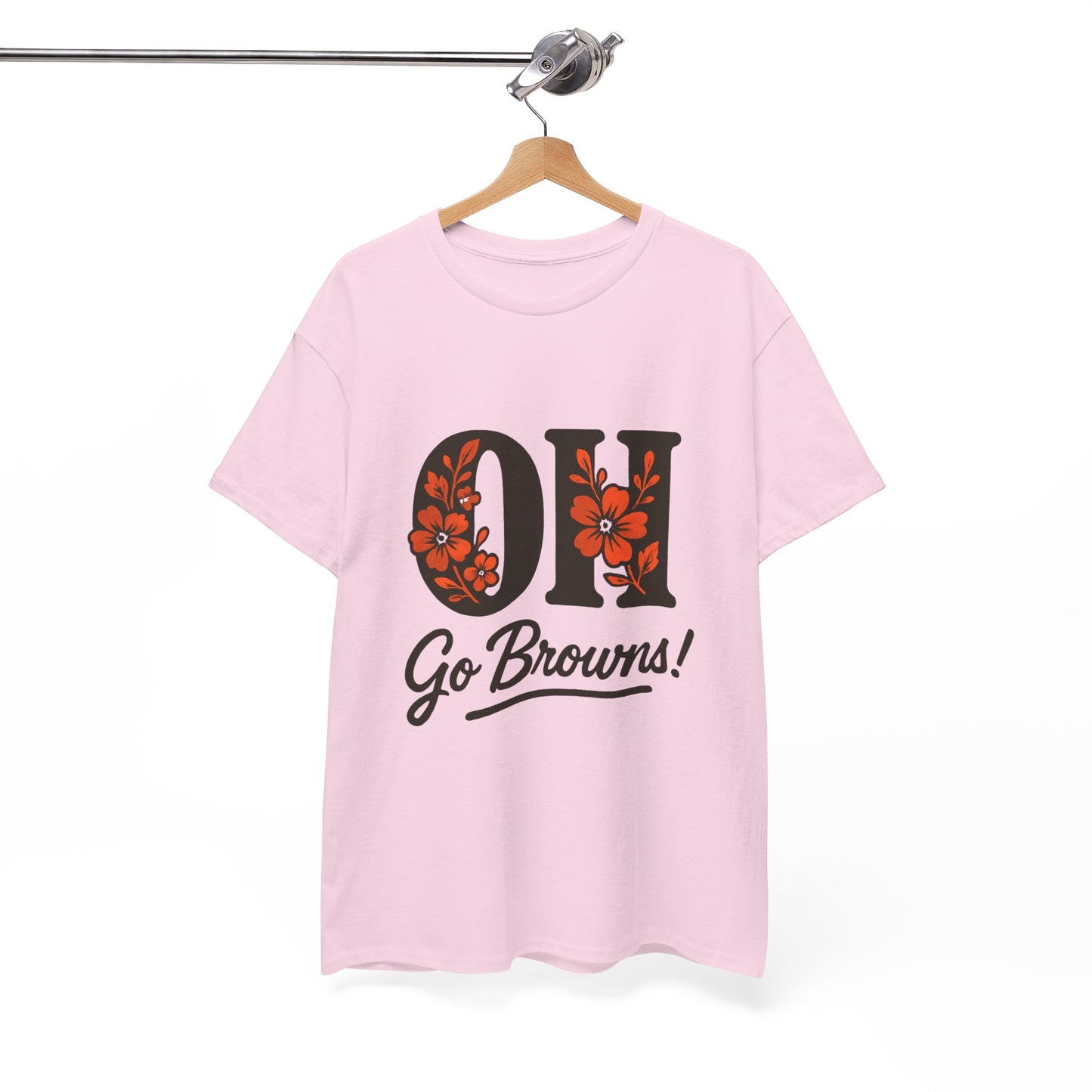 OH Go Browns Floral Unisex Tee, Fan Apparel, Game Day Shirt, Casual Wear, Gift for Sports Lovers