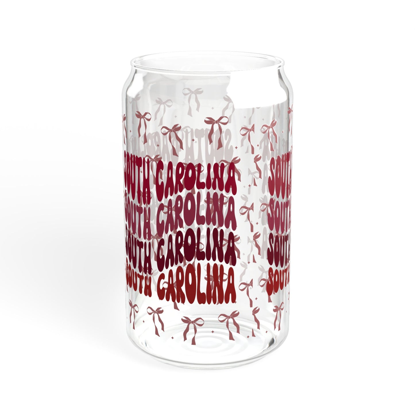 Coquette Bow South Carolina Sipper Glass, 16oz | Tropical Drinkware, Summer Sipping, Perfect for Beach Days, SC gamecocks, south carolina gift, graduation gift