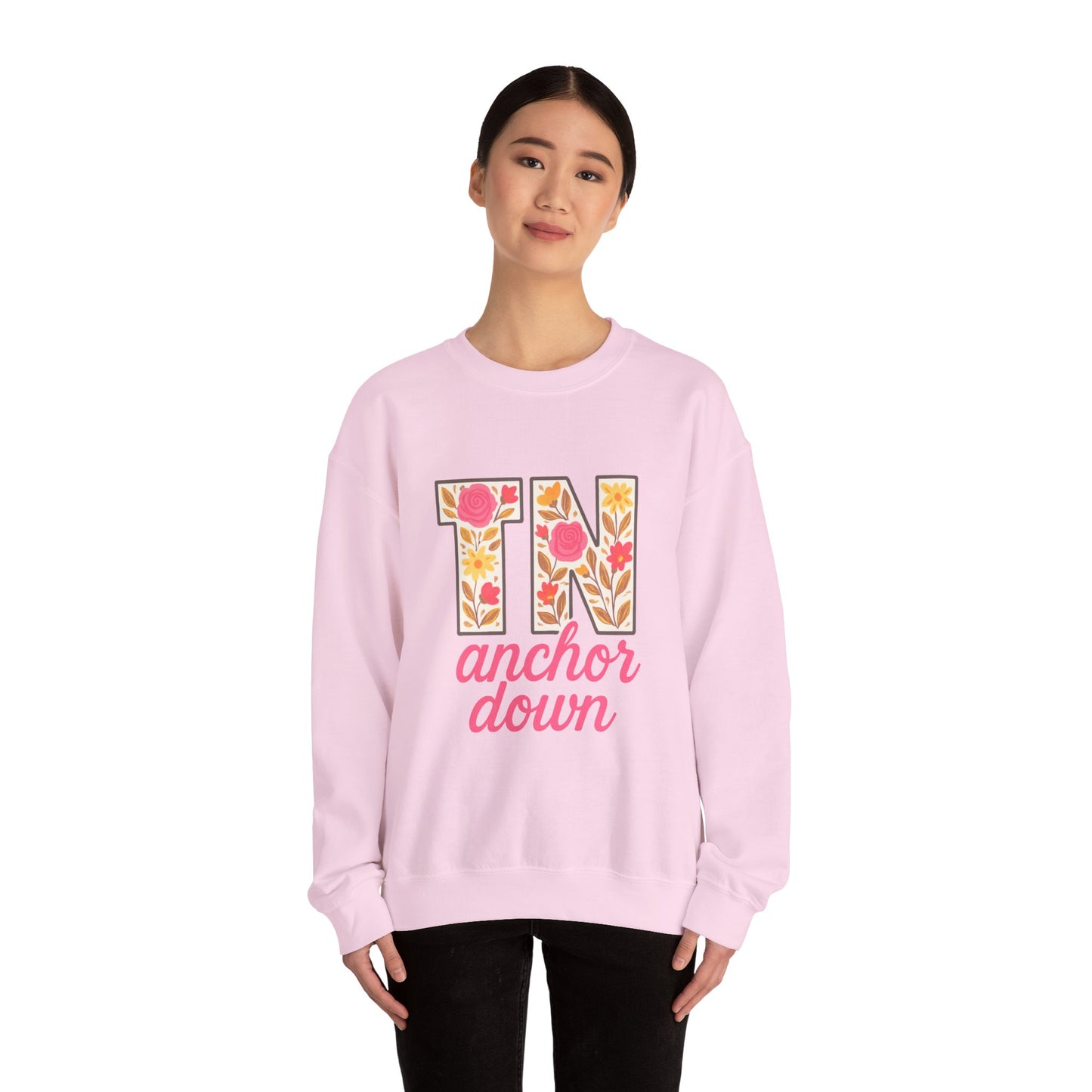 Cozy Floral Crewneck Sweatshirt with TN Design, Cute Gifts for Tennessee Fans, Casual Fall Wear, Perfect for Holidays & Gatherings
