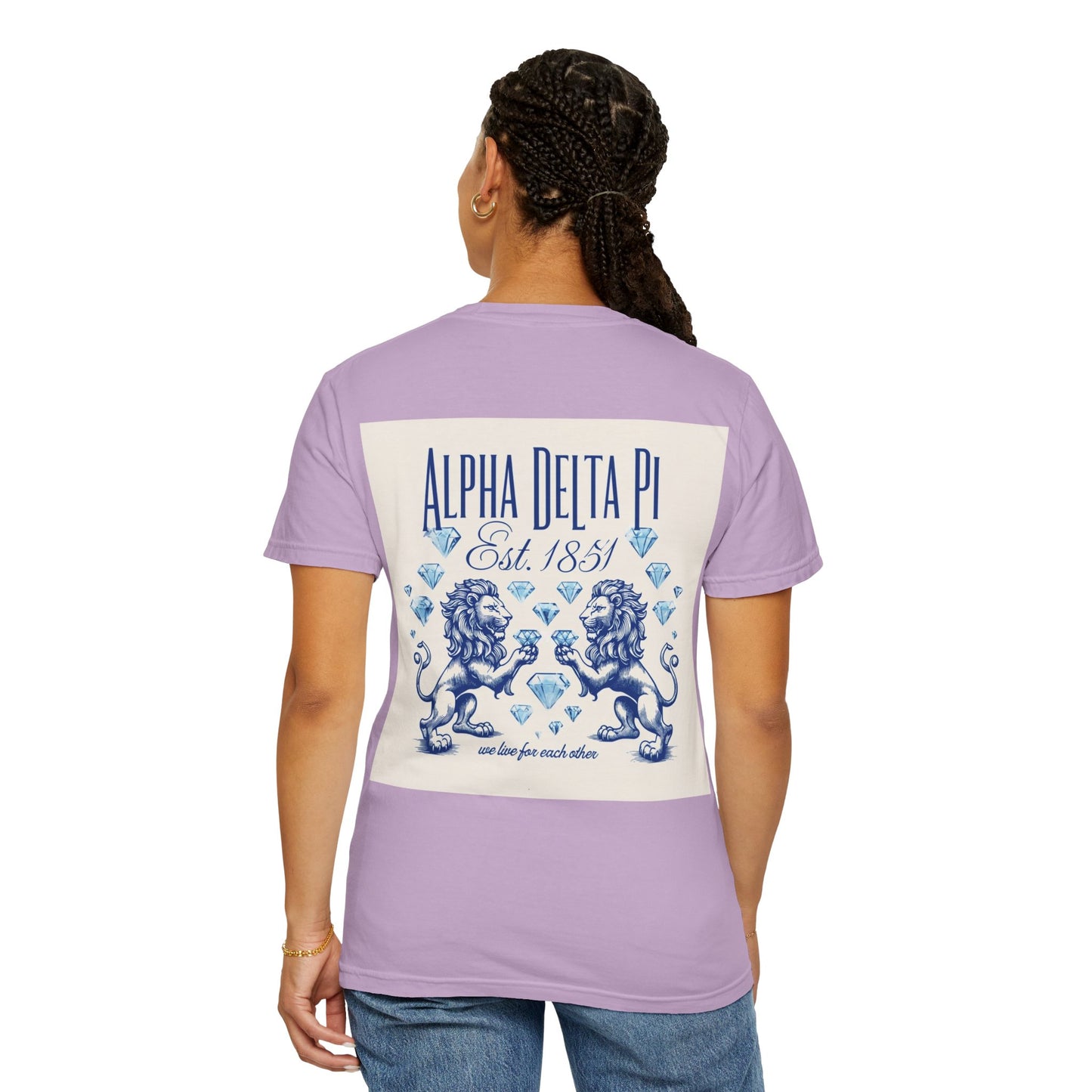 Alpha Delta Pi T-Shirt, Sorority Shirt, College Apparel, Greek Life Gift, Unisex Garment-Dyed Tee