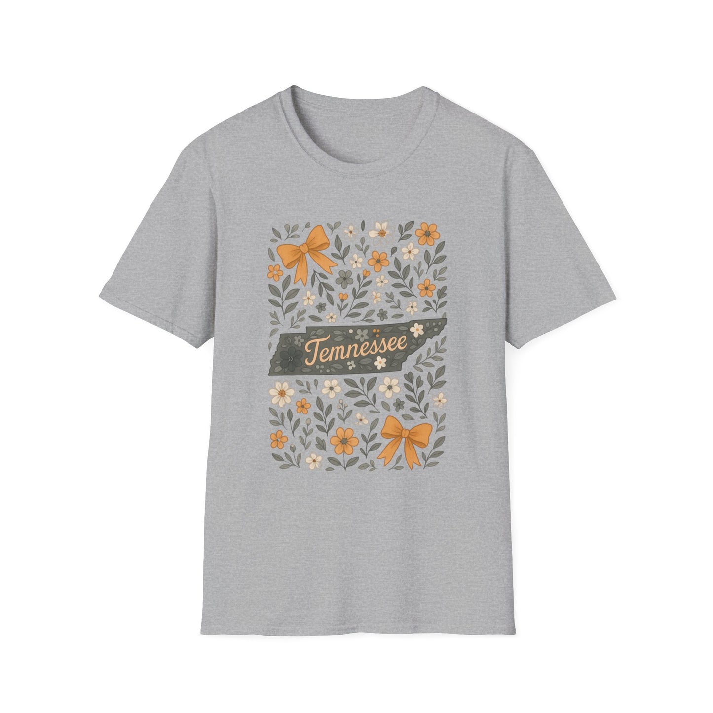 Tennessee Floral T-Shirt, Casual Wear, Gift for Her, Souvenir, Nature Lover Apparel, Spring Outfit