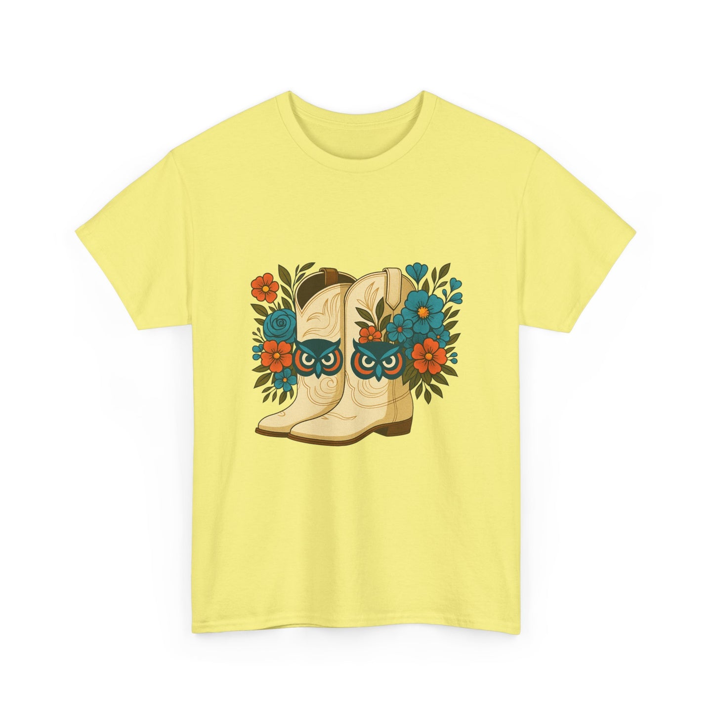 Floral Cowboy Boots Tee, Perfect for Country Music Lovers, Western Style Gift, Casual Outfit, Boho Fashion, Farmhouse Decor
