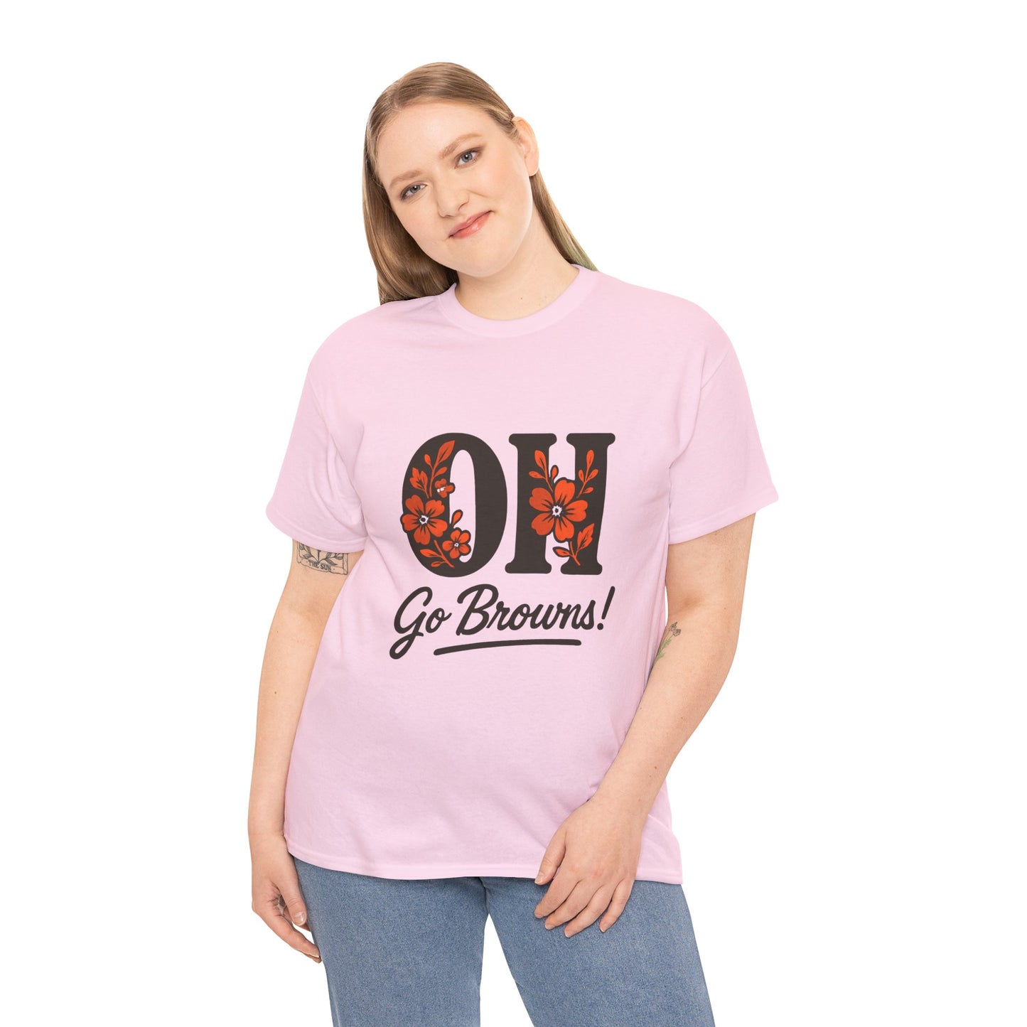 OH Go Browns Floral Unisex Tee, Fan Apparel, Game Day Shirt, Casual Wear, Gift for Sports Lovers