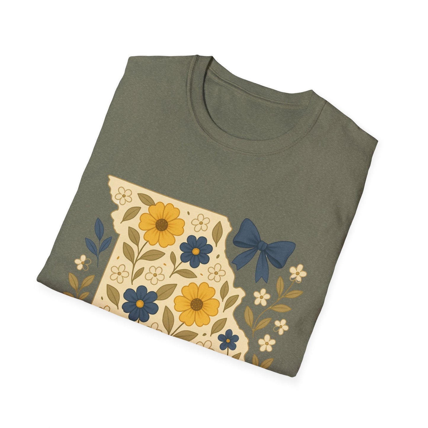 Missouri Floral Unisex T-Shirt, Softstyle Tee, Gift for Her, Spring Fashion, Casual Wear, Personalized Shirt, Eco-Friendly Apparel