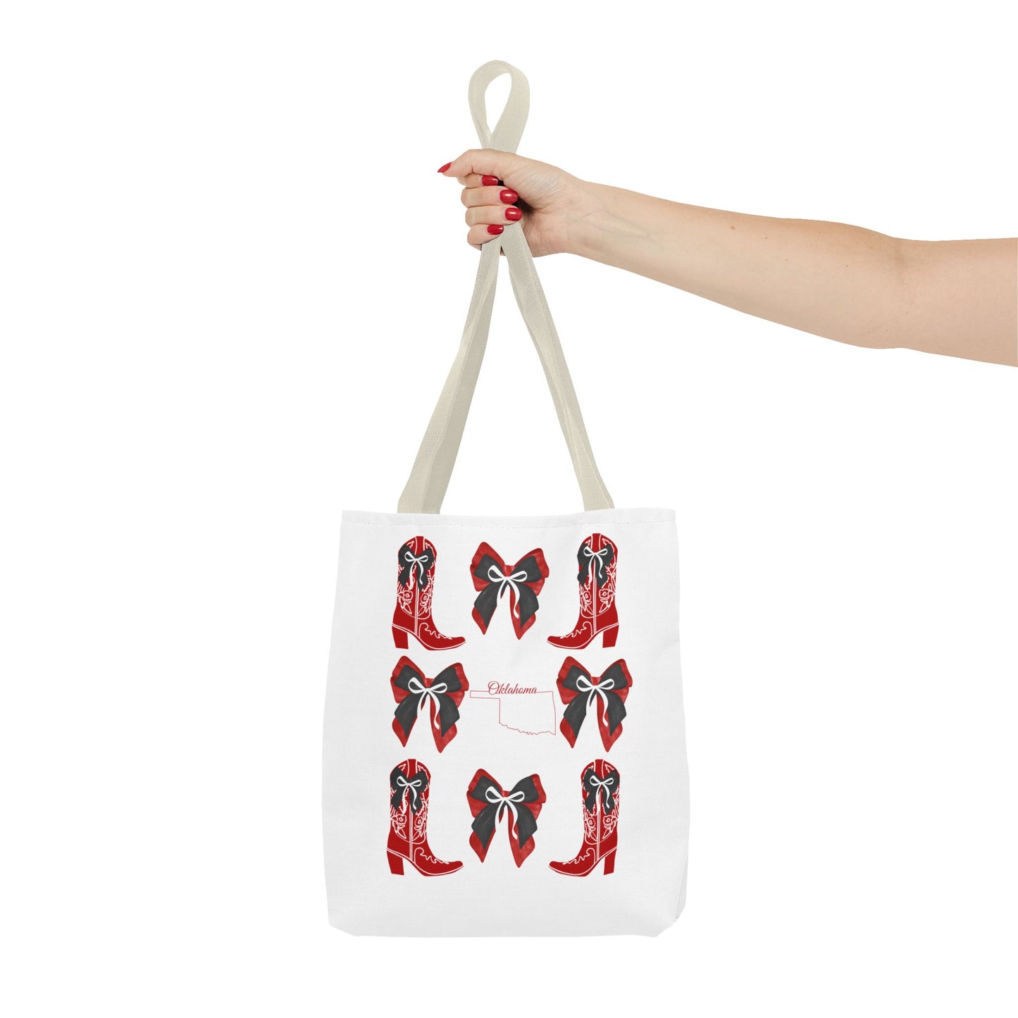 Tote Bag - Oklahoma Game Day Coquette Bow Design Fan Gift