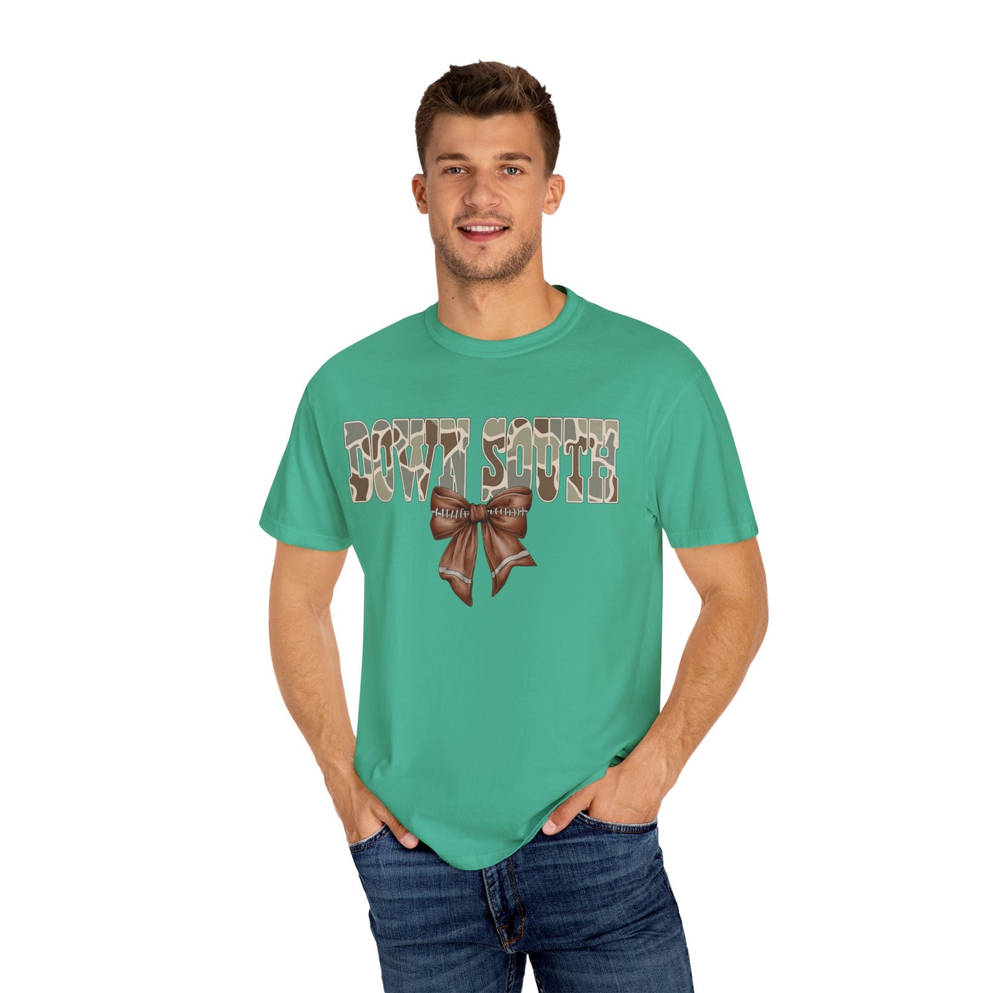 Camo Bow Graphic Tee - Trendy Apparel for Casual Outings and Birthdays