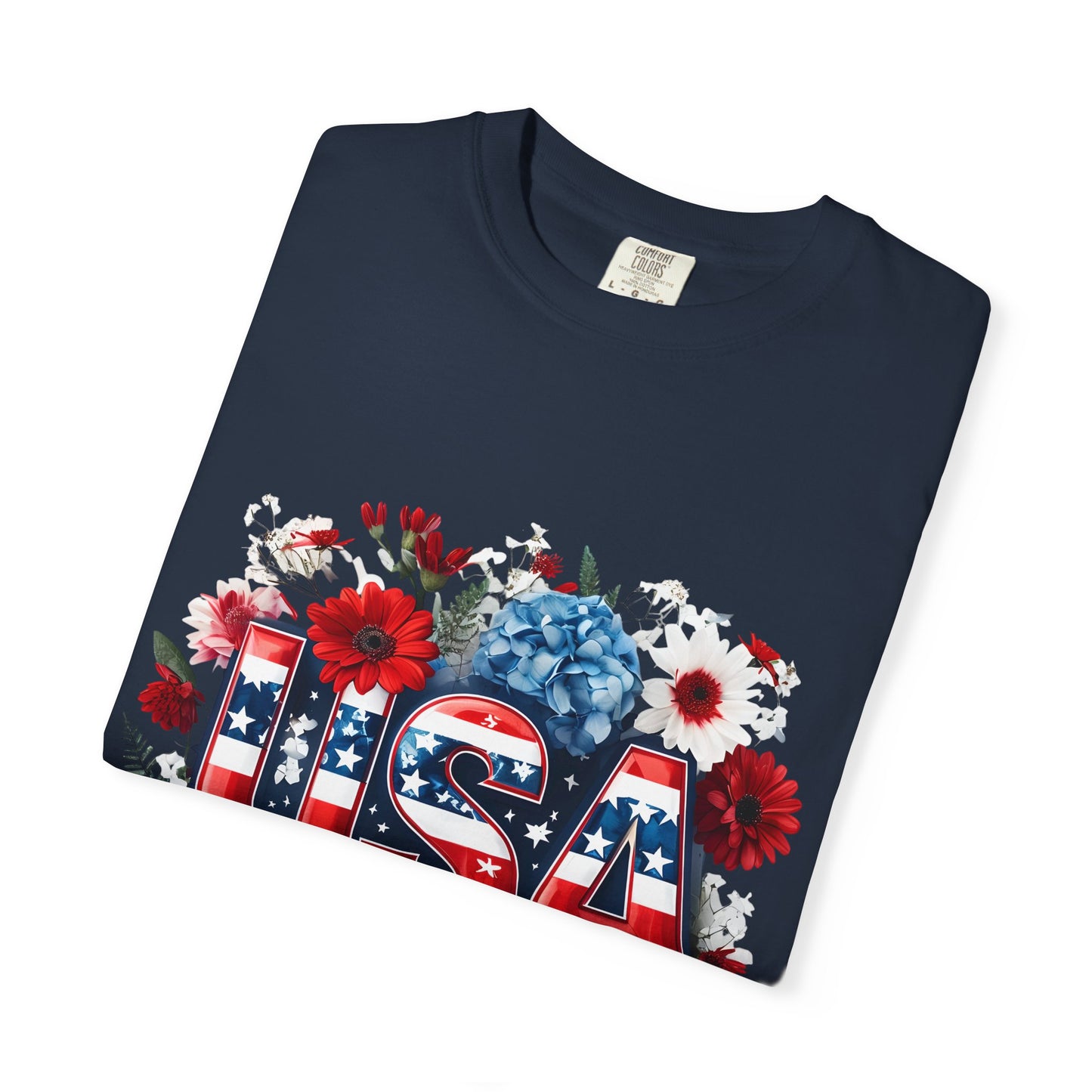 Patriotic Floral USA T-Shirt