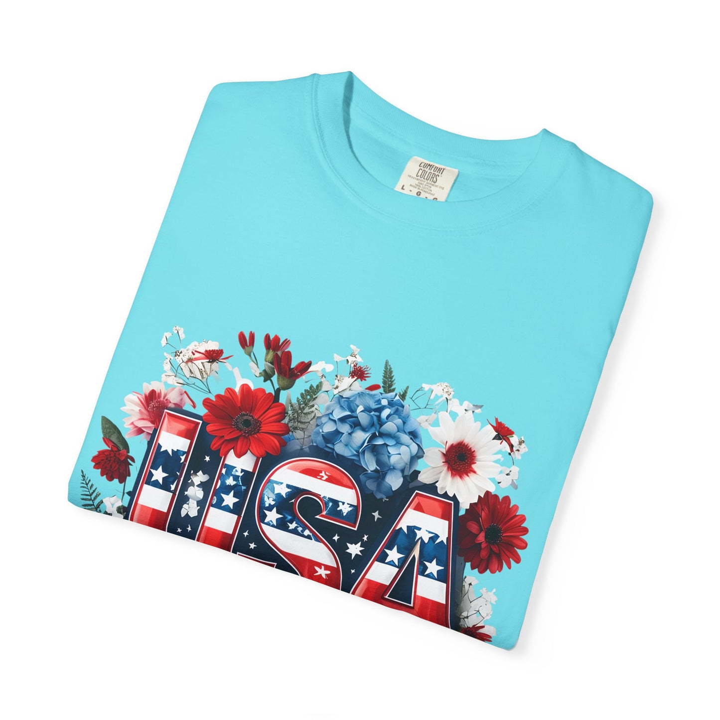 Patriotic Floral USA T-Shirt