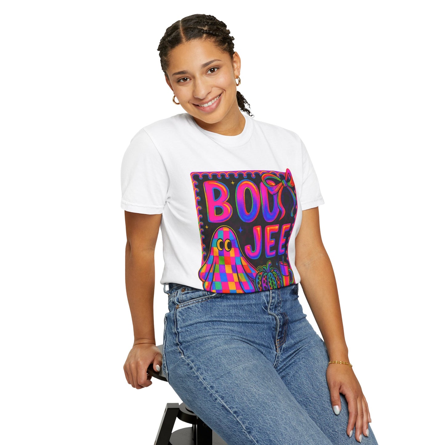 BOOJee Retro Comfort Colors, Garment-Dyed T-shirt, Colorful Graphic Tee, Unisex Streetwear, Fun Gift, Festival Fashion, Vegan Style