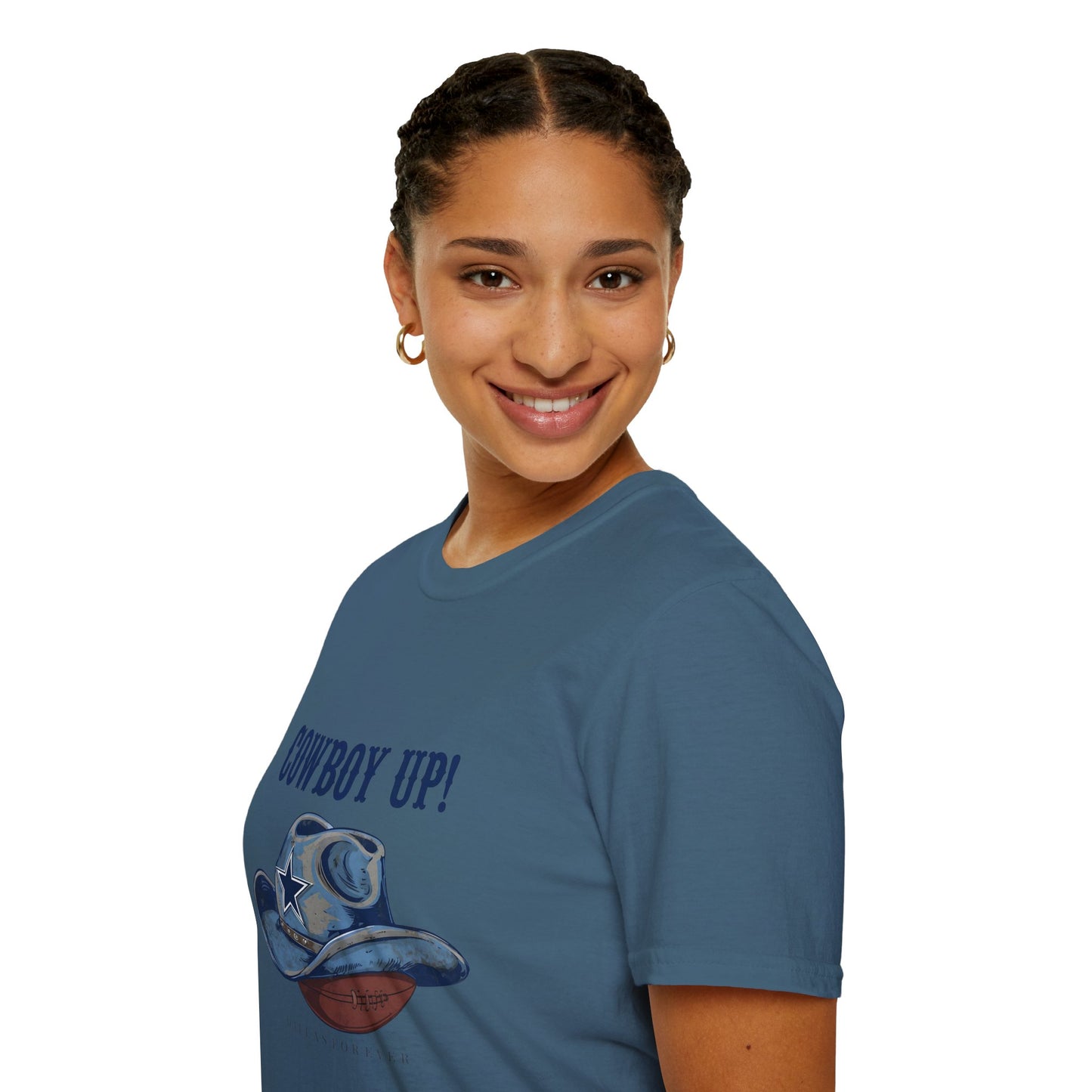 Cowboy Up! Unisex Softstyle T-Shirt - Casual Western Tee for Rodeos, Country Events, Fun Graphic Shirt, Everyday Wear