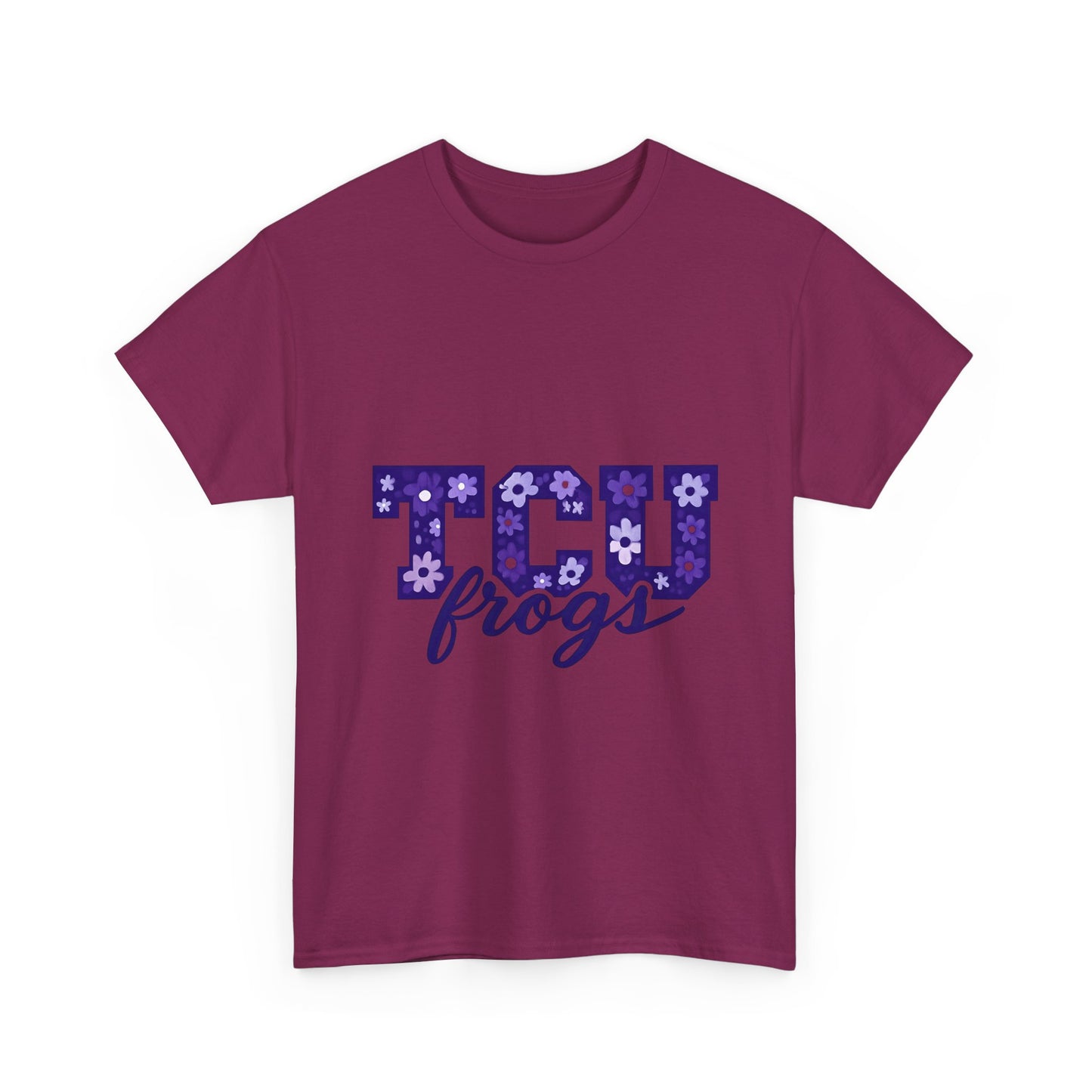 TCU Frogs Unisex Heavy Cotton Tee - College Shirt, Student Apparel, Casual Wear, Graduation Gift, Sports Fan Tee