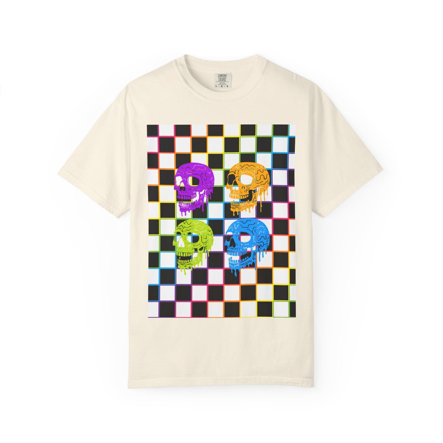 Vibrant Skull Graphic T-Shirt, Unisex Tee, Halloween Outfit, Alternative Fashion, Festival Wear, Casual Street Style