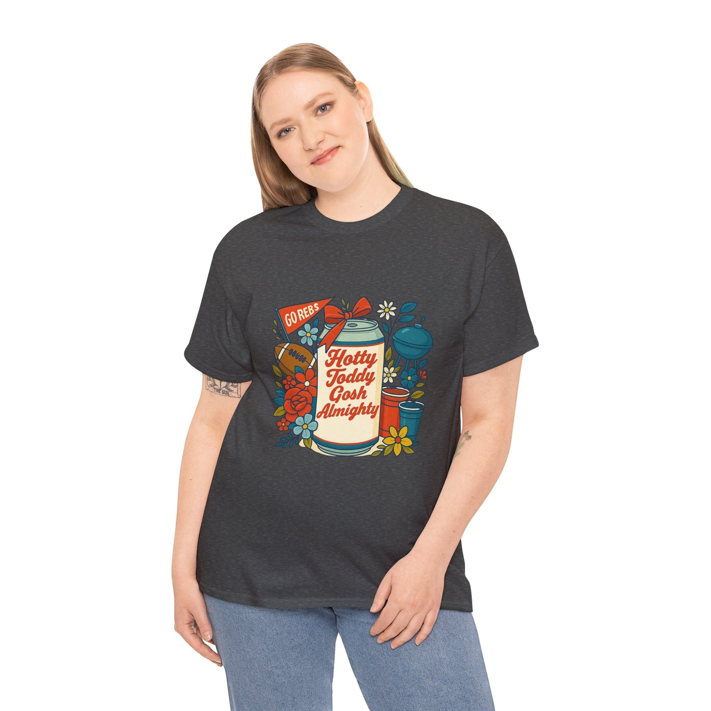 Hotty Toddy Heavy Cotton Tee - Unisex Graphic T-Shirt, Casual Wear, College Apparel, Gift for Students, Spring Break Fashion