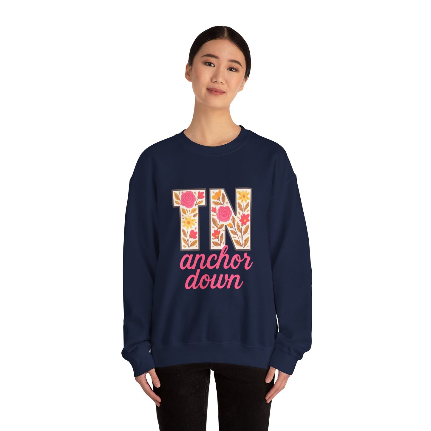 Cozy Floral Crewneck Sweatshirt with TN Design, Cute Gifts for Tennessee Fans, Casual Fall Wear, Perfect for Holidays & Gatherings