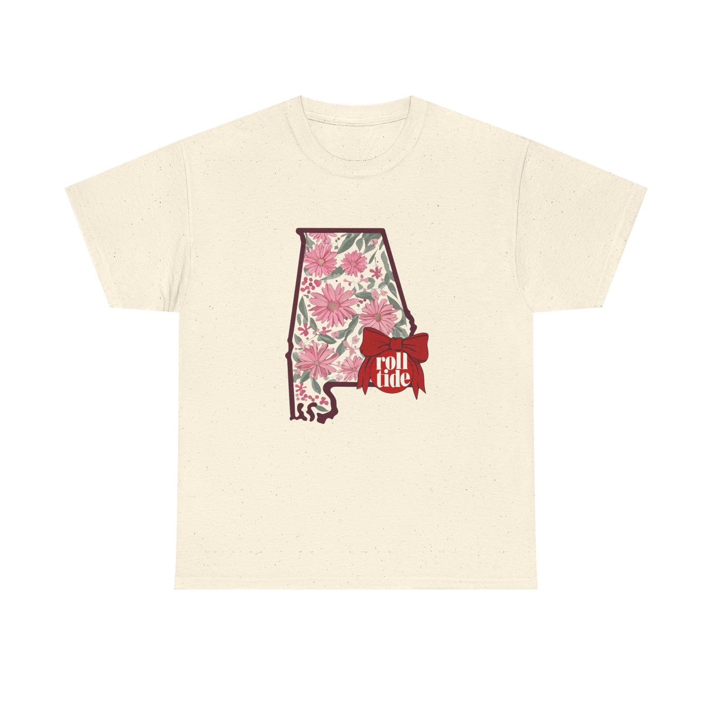 Floral Alabama Tee - Roll Tide Unisex Heavy Cotton T-Shirt, Casual Wear, Game Day Outfit, College Apparel, Southern Pride