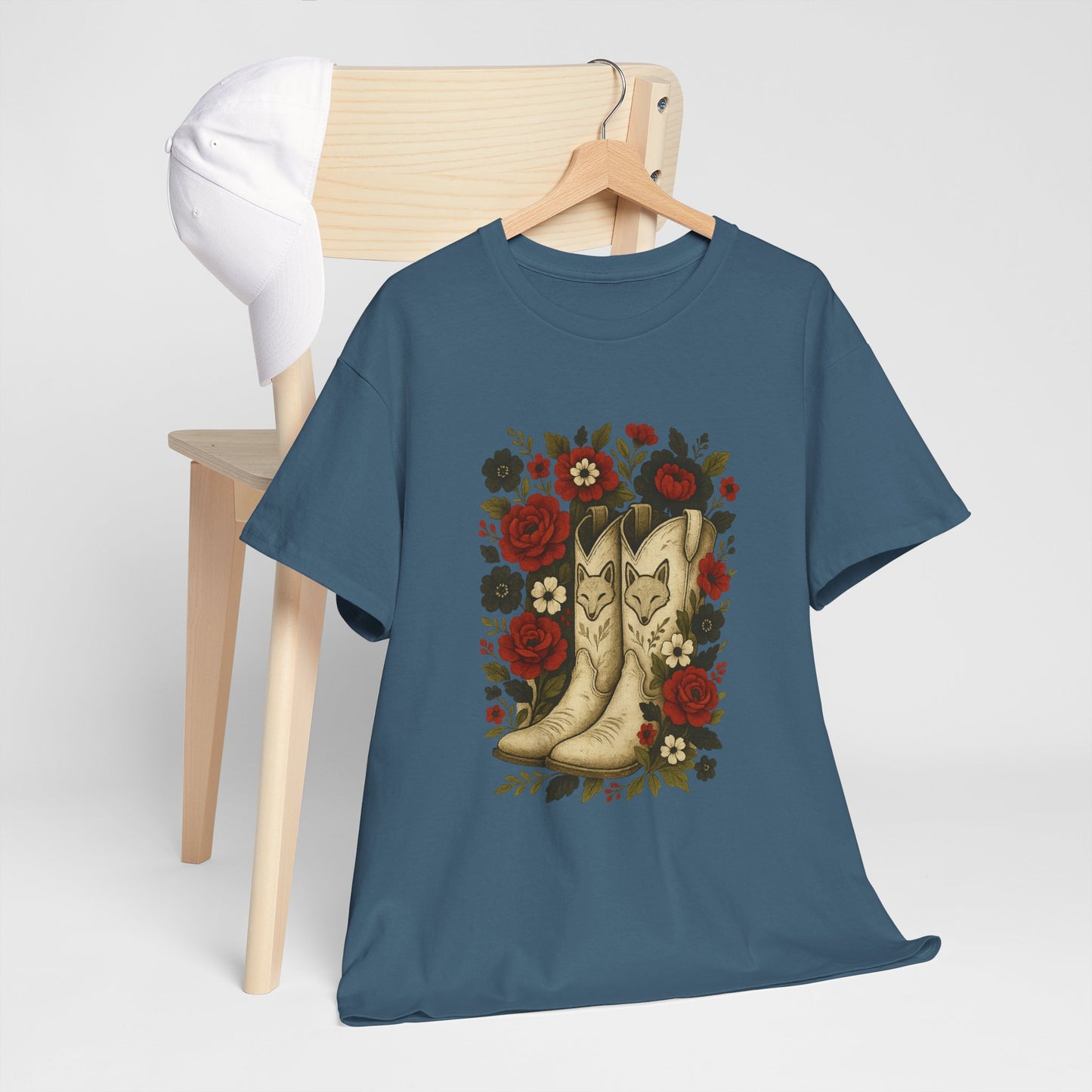 AR State Red Wolves Vintage Floral Cowboy Boots Tee