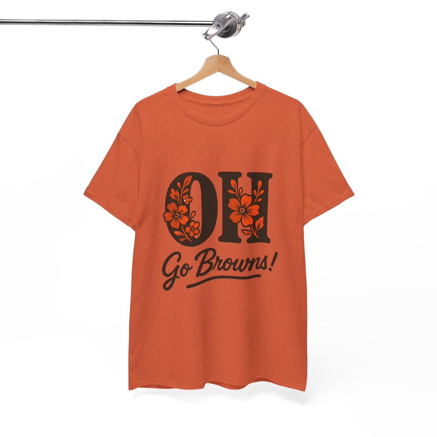 OH Go Browns Floral Unisex Tee, Fan Apparel, Game Day Shirt, Casual Wear, Gift for Sports Lovers