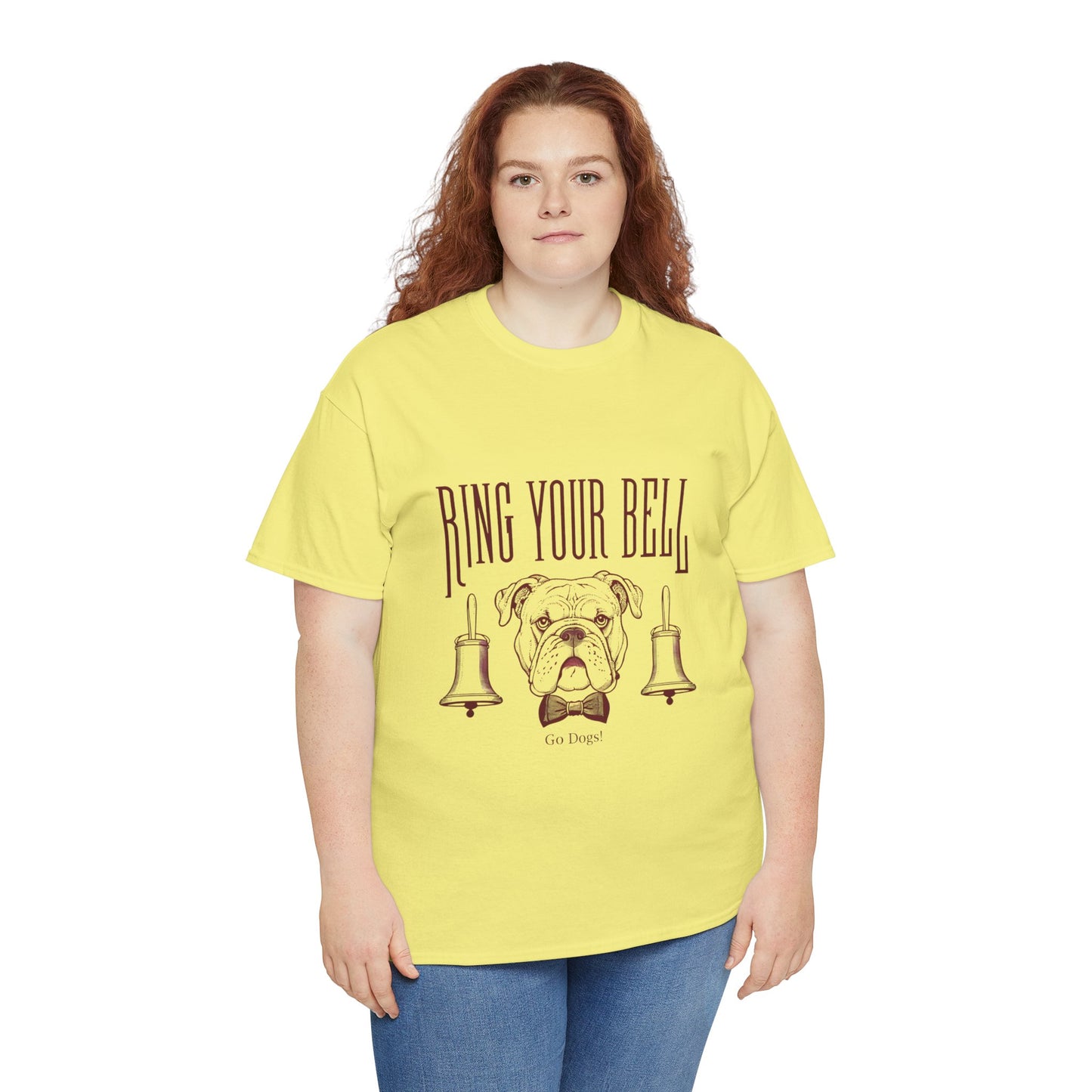 Dog Lover's Unisex Heavy Cotton Tee | 'Ring Your Bell' Shirt, Bulldog Tee, Pet Owner Gift, Funny Dog Apparel, Casual Wear