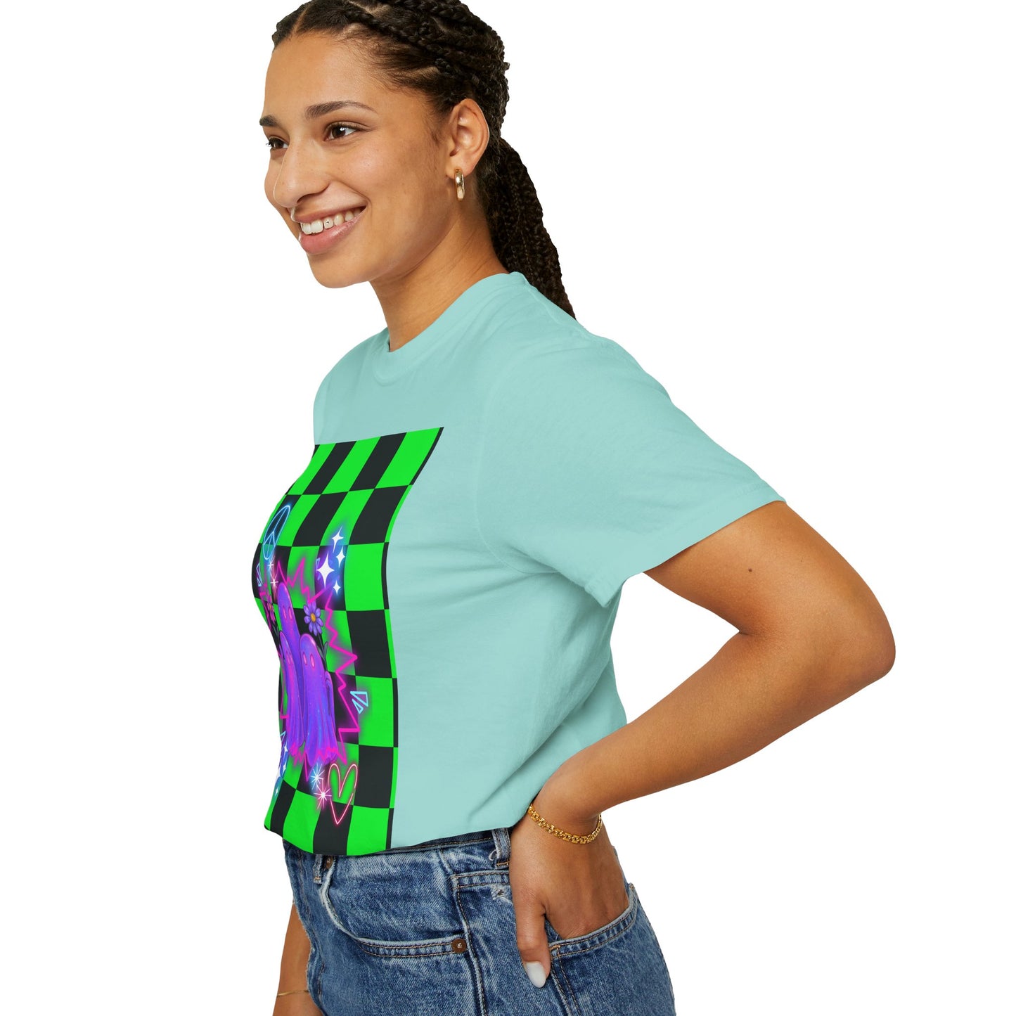 Vibrant Ghost Graphic Tee, Unisex T-shirt, Retro Vibe Shirt, Perfect for Halloween, Party Wear, Casual Style, Unique Gift