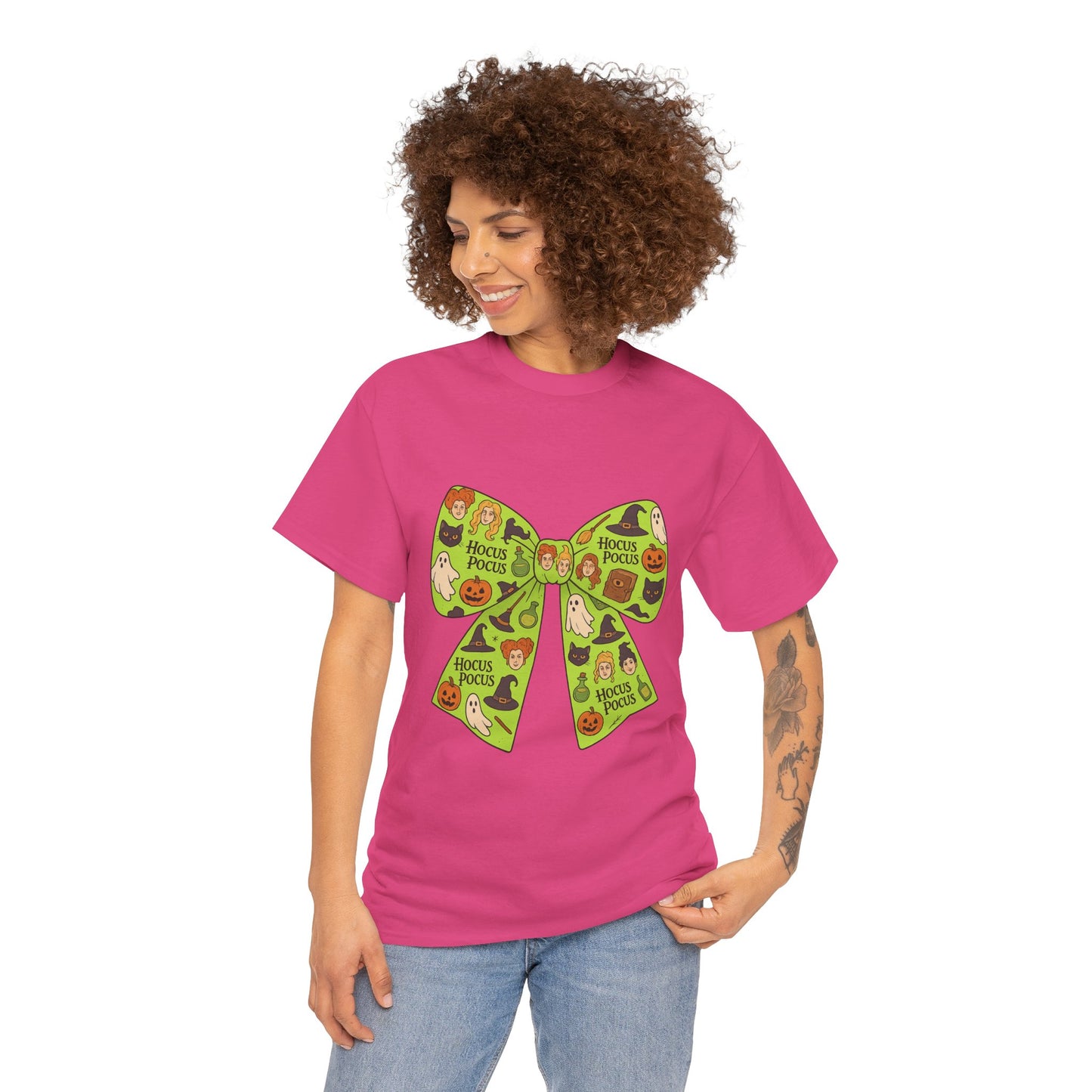 Halloween Graphic Tee, Spooky Season Unisex Shirt, Hocus Pocus Bow Tee, Autumn Style Shirt, Trick or Treat Apparel
