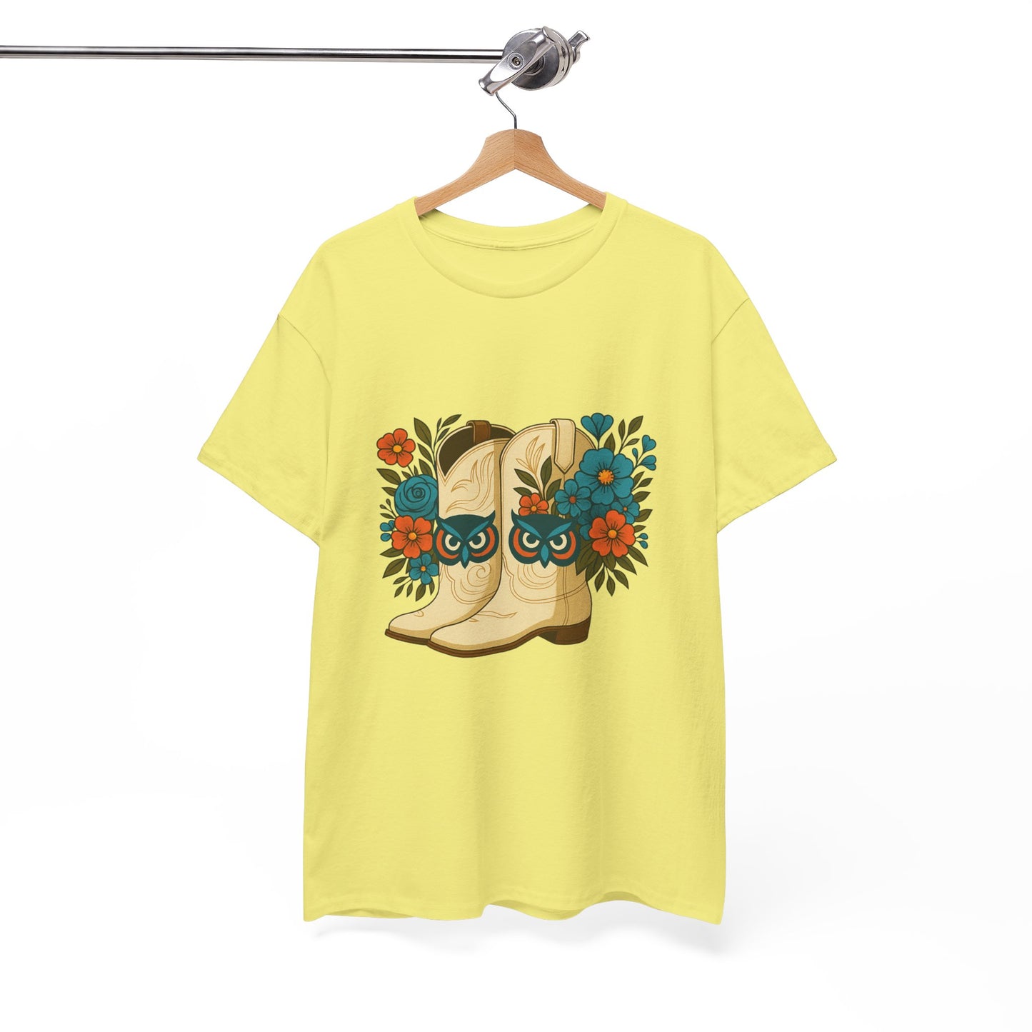 Floral Cowboy Boots Tee, Perfect for Country Music Lovers, Western Style Gift, Casual Outfit, Boho Fashion, Farmhouse Decor