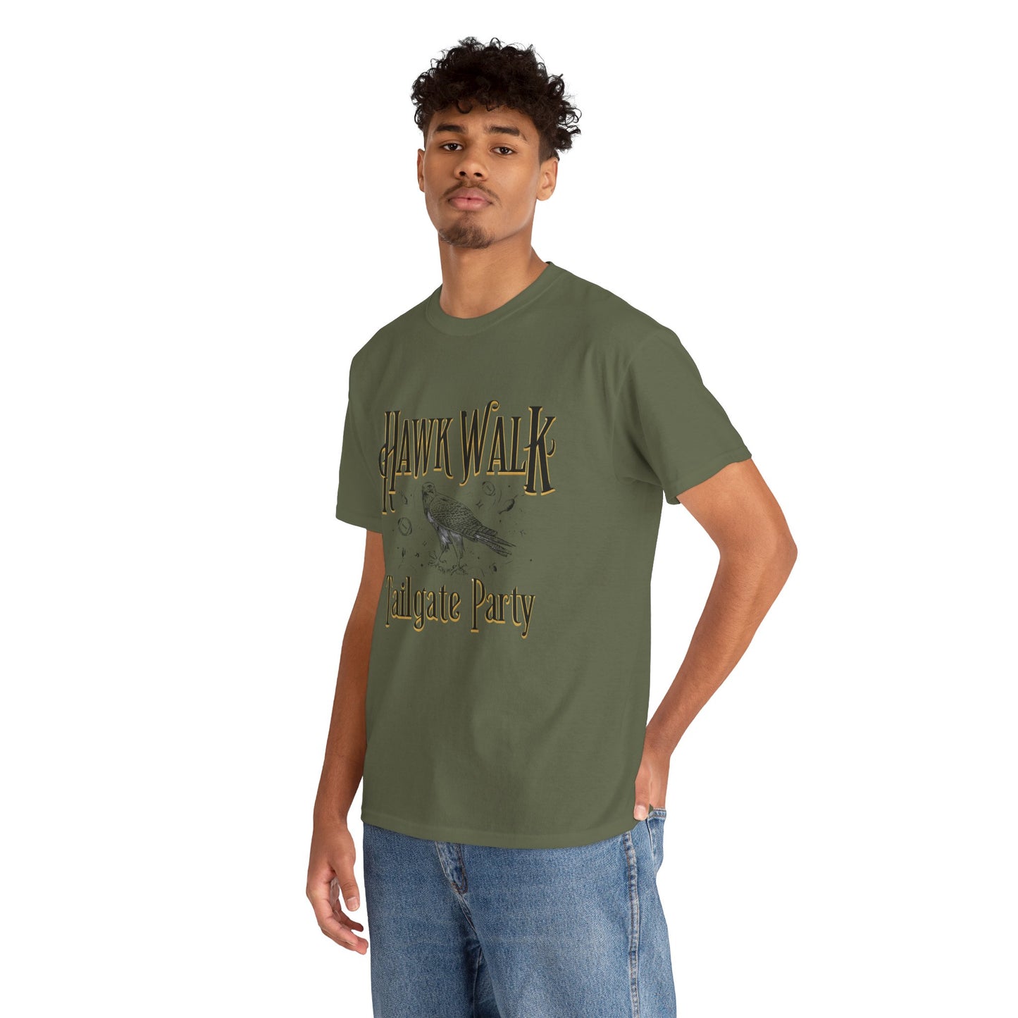 Hawk Walk Tailgate Tee, Unisex Cotton Shirt, Outdoor Event T-Shirt, Festival Wear, Bird Lover Gift, Sports Gathering Apparel