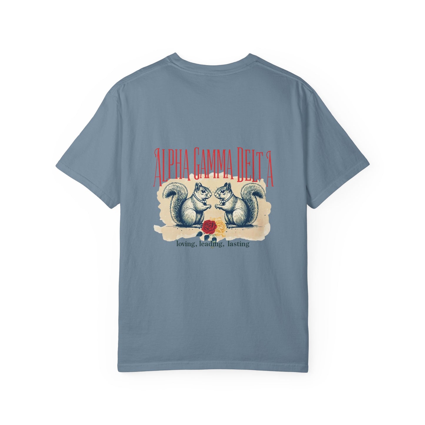 AGD Charming Sorority T-Shirt, Squirrel Design, Unisex Apparel, Perfect Gift, Casual Wear, College Life, Greek Life, Fraternity Events