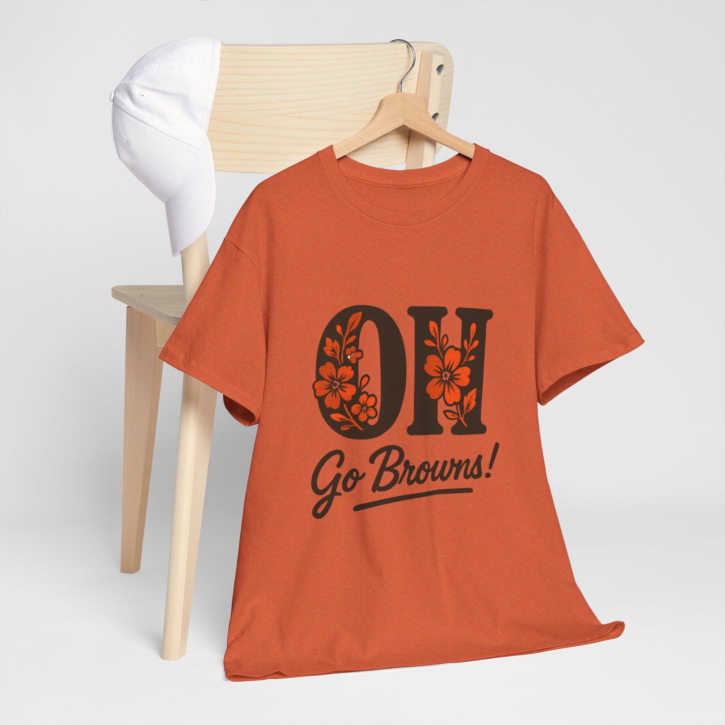 OH Go Browns Floral Unisex Tee, Fan Apparel, Game Day Shirt, Casual Wear, Gift for Sports Lovers